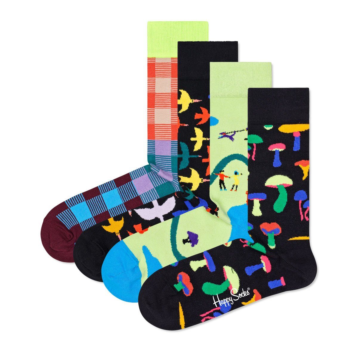 Kurzsocken Socks Socken, Geschenkbox, Pack Style: Unisex Happy 4er XITWI09-7300