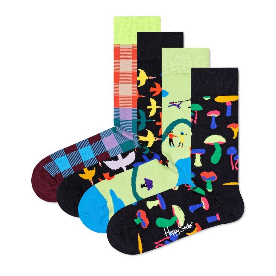 Happy Socks Kurzsocken 4er Pack Unisex Socken, Geschenkbox, Style:  XITWI09-7300