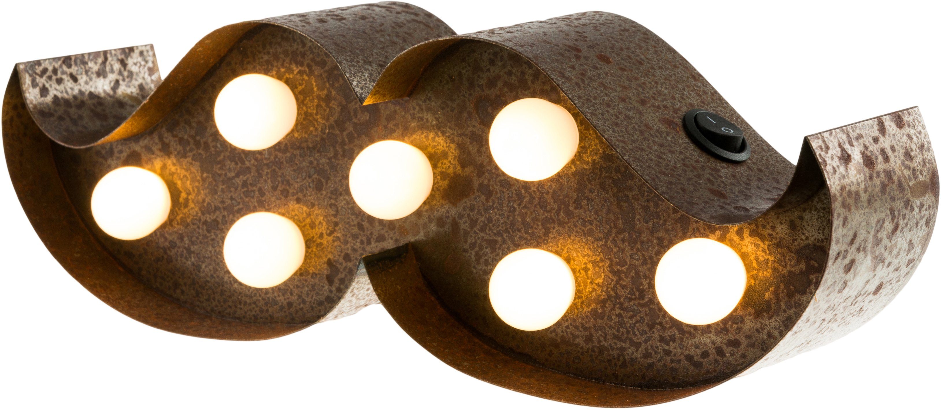 Wandlampe, 23x8 integriert, cm fest - Moustache, Moustache mit Tischlampe LED LEDs Warmweiß, 7 LIGHTS MARQUEE LED Dekolicht festverbauten