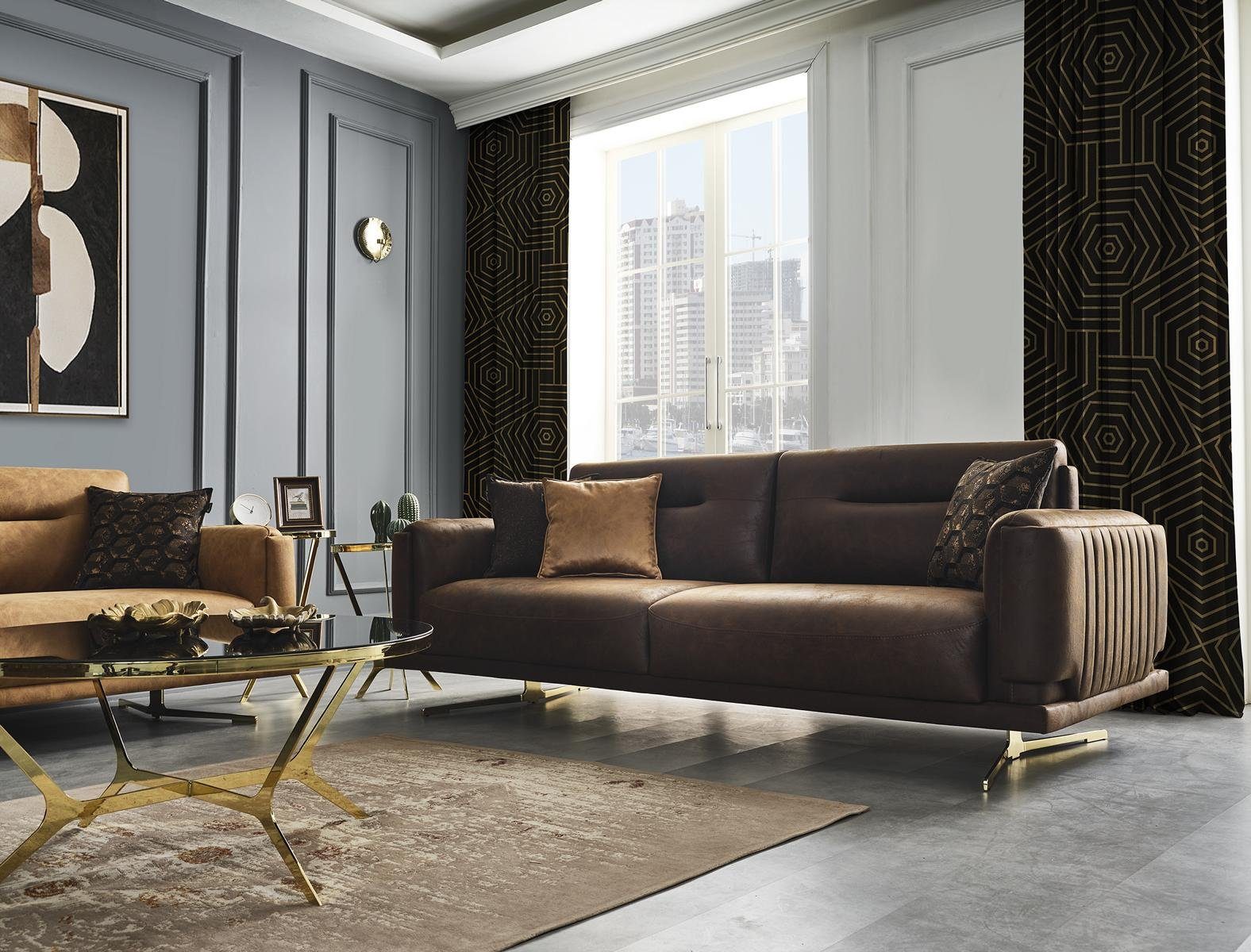 Möbel Sitzer Couchen Luxus Polster JVmoebel 3-Sitzer 3 Modern braun Neu Sofa Wohnzimmer