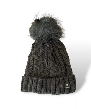 Home,Relax&Style Bommelmütze Premium Damen Wintermütze gefüttert Strickmütze Warm Fellbommel (Kein Set, 1-St., Einzelne Mütze) mit breitem, geripptem Umschlag