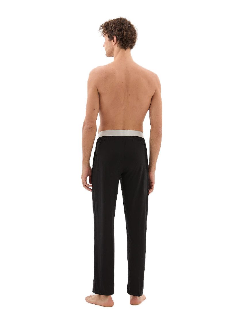 BlackSpade Pyjamahose Herren Modal Schlafhose Silber 9304 - Schwarz