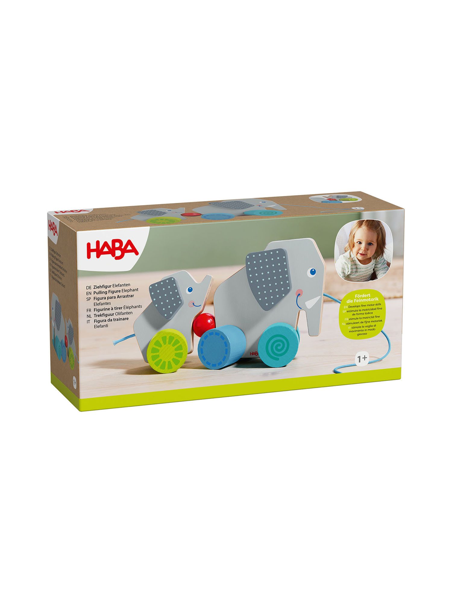 Haba Nachziehspielzeug Ziehfigur Elefanten, Ziehspielzeug, Pull Along Toy, Nachziehwagen