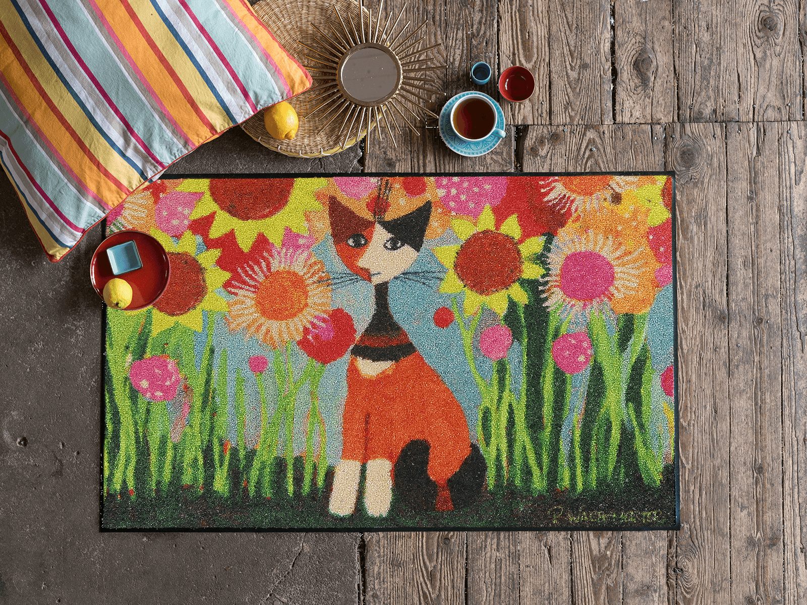 Salonloewe Fußmatte Salonloewe LILI Fußmatte Wachtmeister Lifestyle 50 x 75 cm, Rechteckig, Höhe: 7 mm, In- und Outdoor, waschbar bei 40° Grad und trocknergeeignet