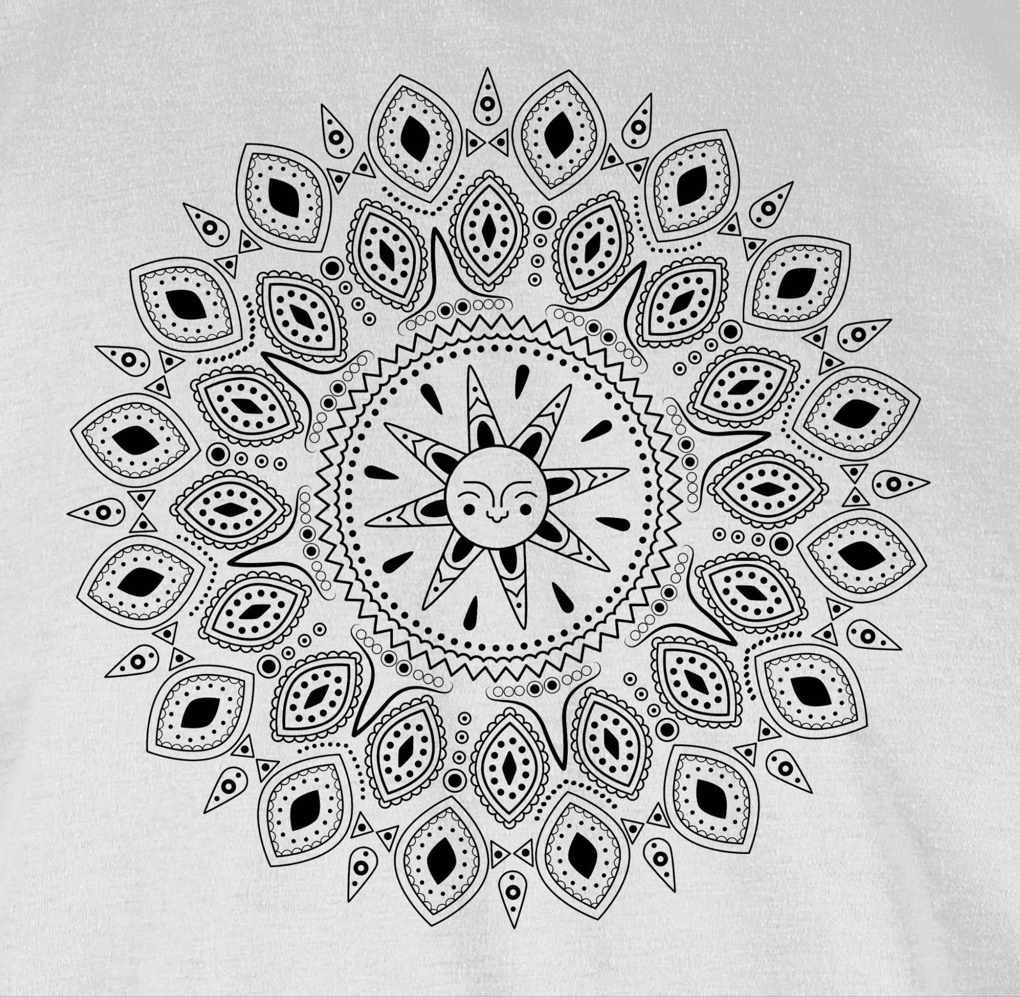 Damen Shirts Shirtracer T-Shirt Boho Mandala Yoga Sketch - Kunst Outfit - Damen Premium T-Shirt (1-tlg) Anker Blumen & Co.