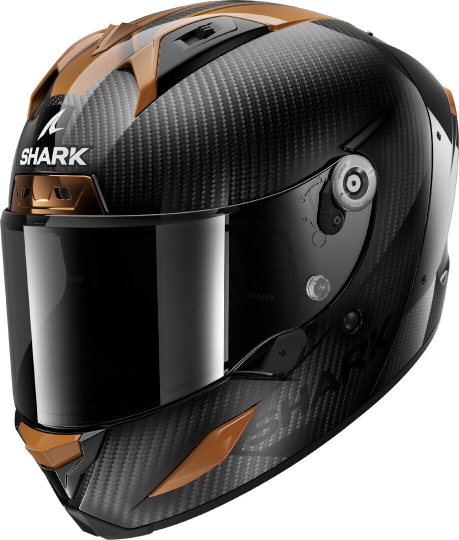 Shark Motorradhelm Aeron Carbon Skin Helm, vorbereitet für Kommunikationssystem,Notfallsystem-Polsterung (EQ
