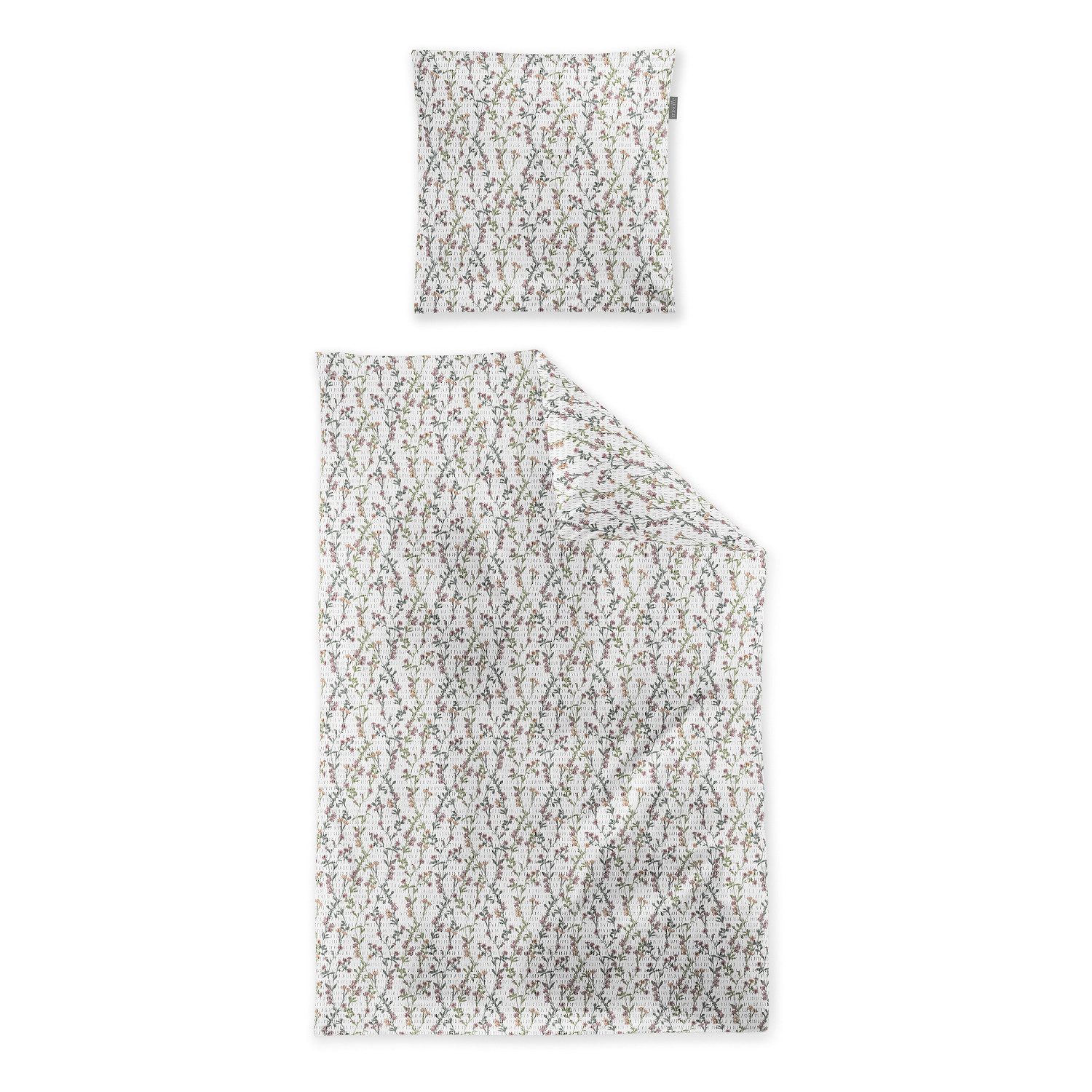 Irisette Bettwäsche Irisette Seersucker Bettwäsche Easy 8665-60 Blumenwiese rot 135x200, Soft Seersucker, 2 teilig