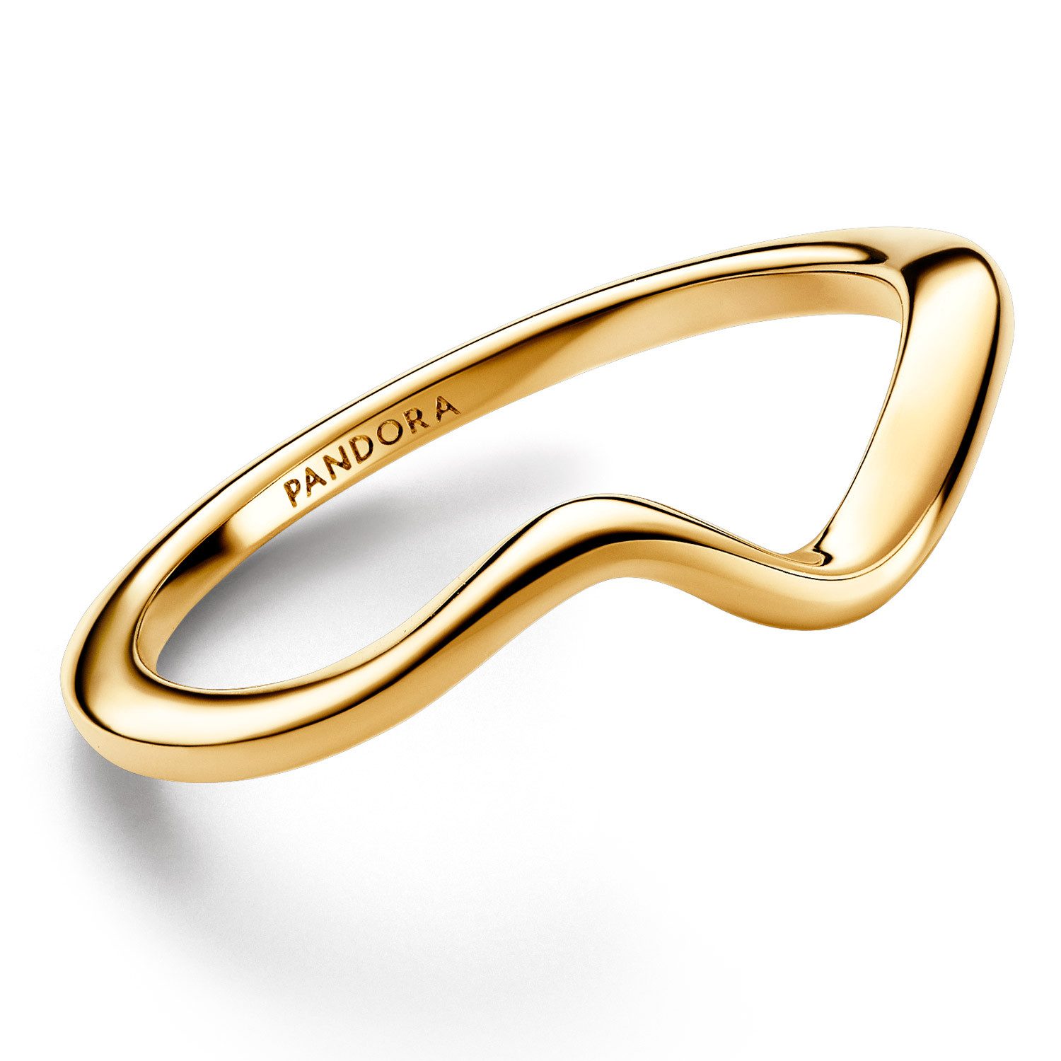Pandora Fingerring Polierte Welle Goldfarben günstig online kaufen