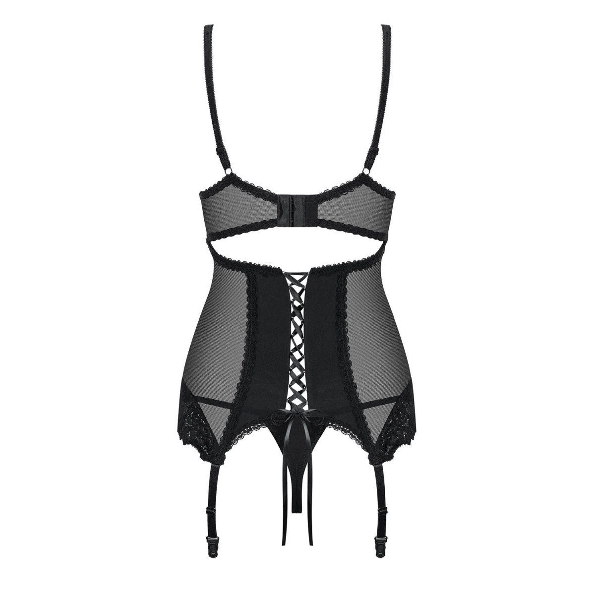 thong & - Obsessive (L/XL,S/M) black OB corset Amallie Corsage