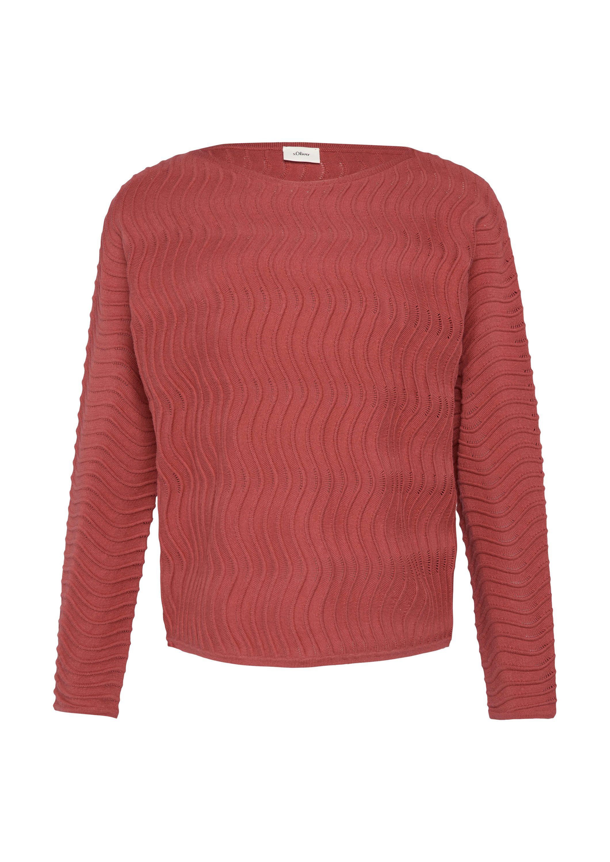 s.Oliver Longpullover Strickpullover Feinstrickpullover mit Wellenstruktur günstig online kaufen