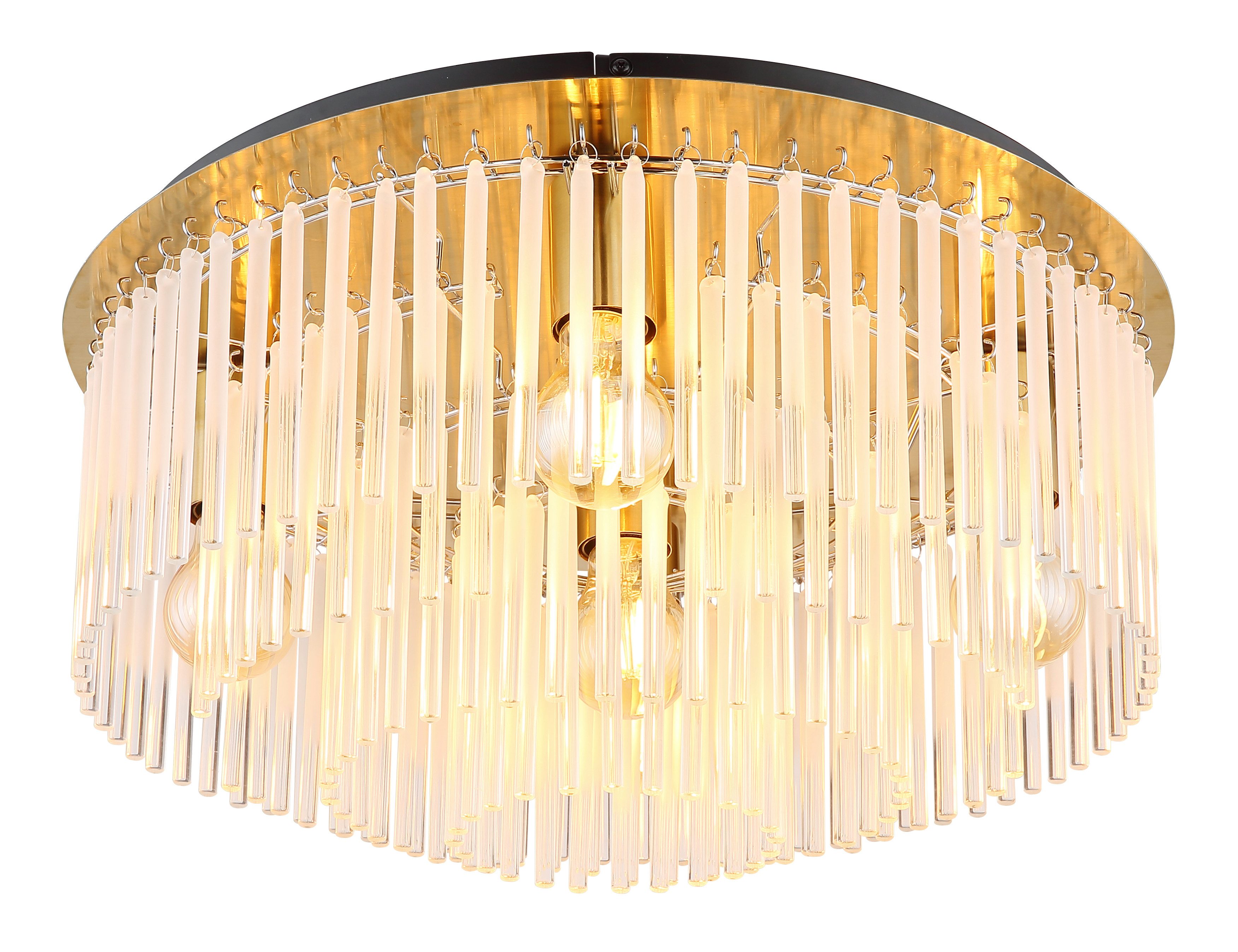 GLOBO LIGHTING Deckenleuchte GORLEY, ohne Leuchtmittel, Deckenleuchte/Glasstäbe/Wohnzimmer/Esszimmer