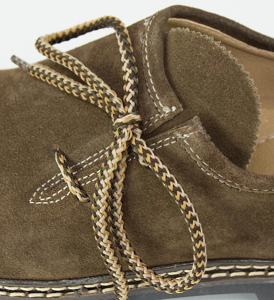 Maddox Herren Leder Haferlschuhe "Altdorf" - Velour Holz, Trachten Mode Schnürschuh