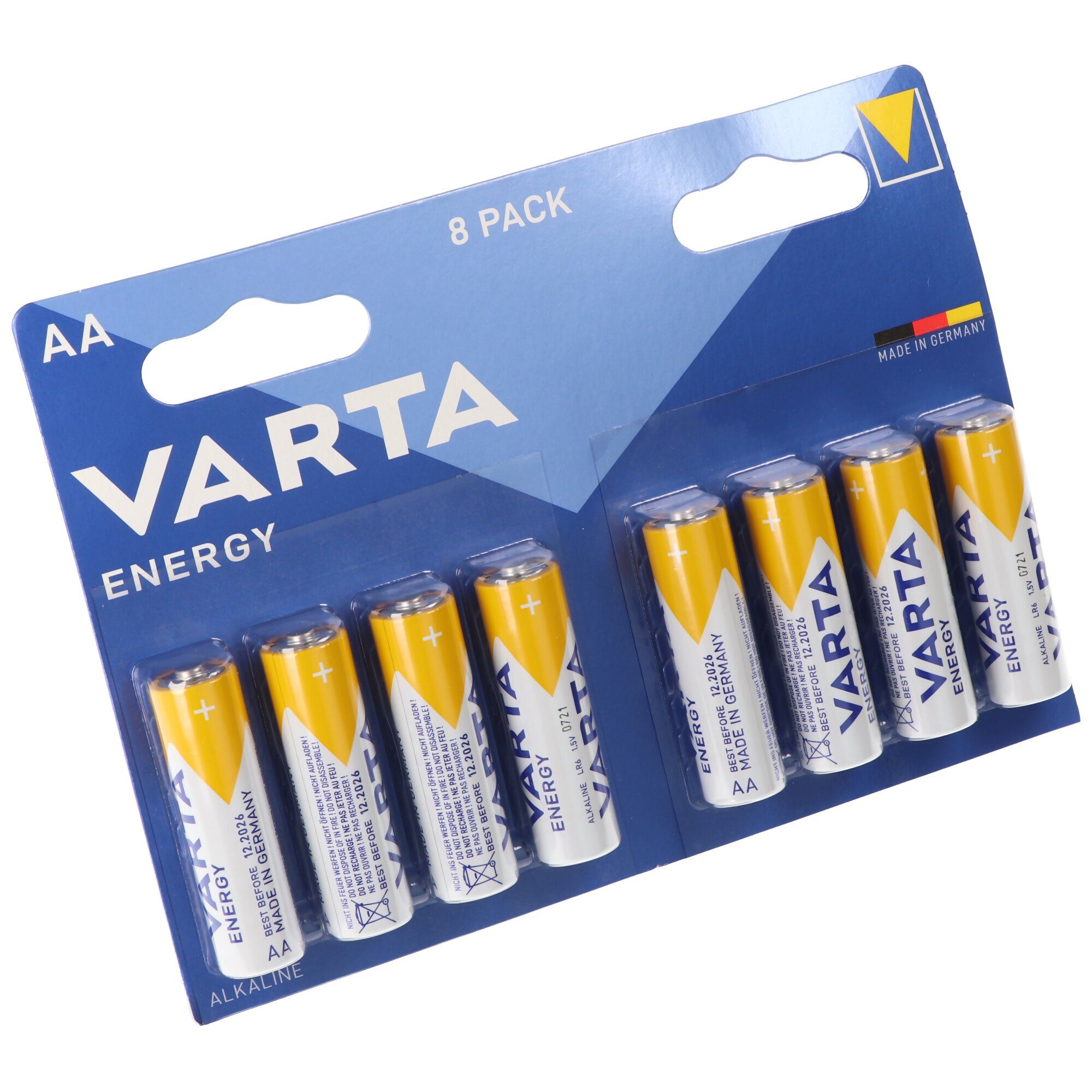 VARTA Varta Energy Batterie Alkaline, Mignon, AA, LR06, 1.5V 8er Pack Batterie, (1,5 V)