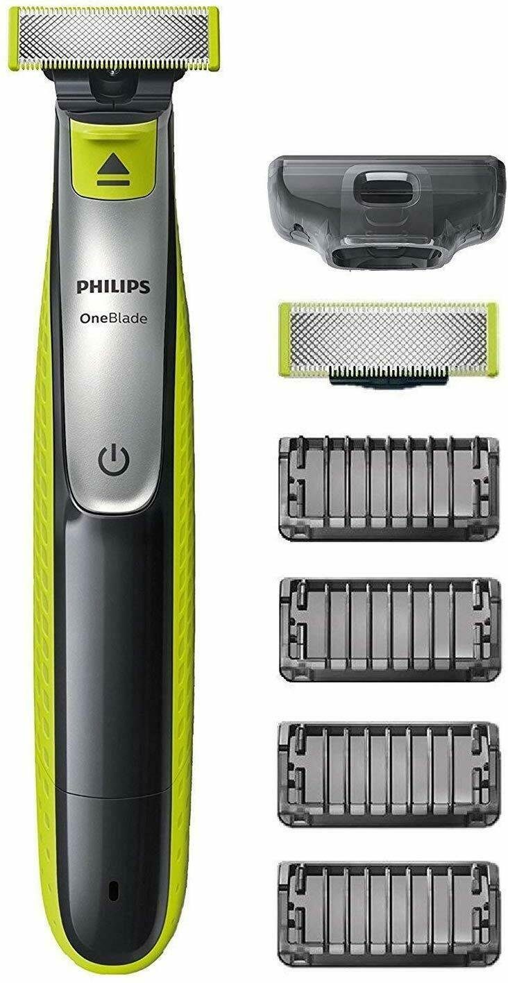 Philips One Blade QP2530 Plus 1 Extra Wiederaufladbar Li-Ion Rasierer 4 X Kämme 