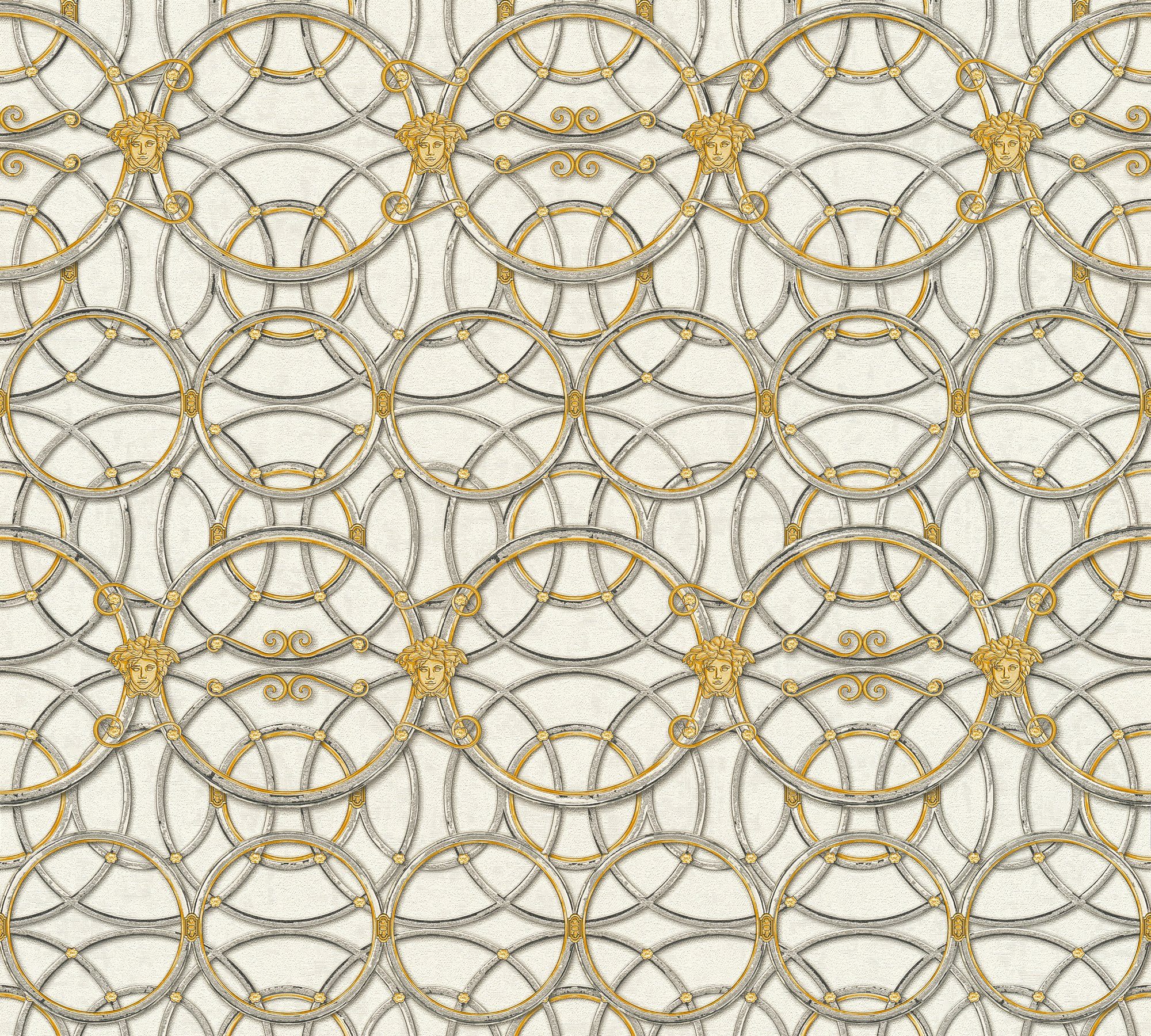 Versace Vliestapete Versace wallpaper Versace 4, Barock Tapete, gold, silber 370492