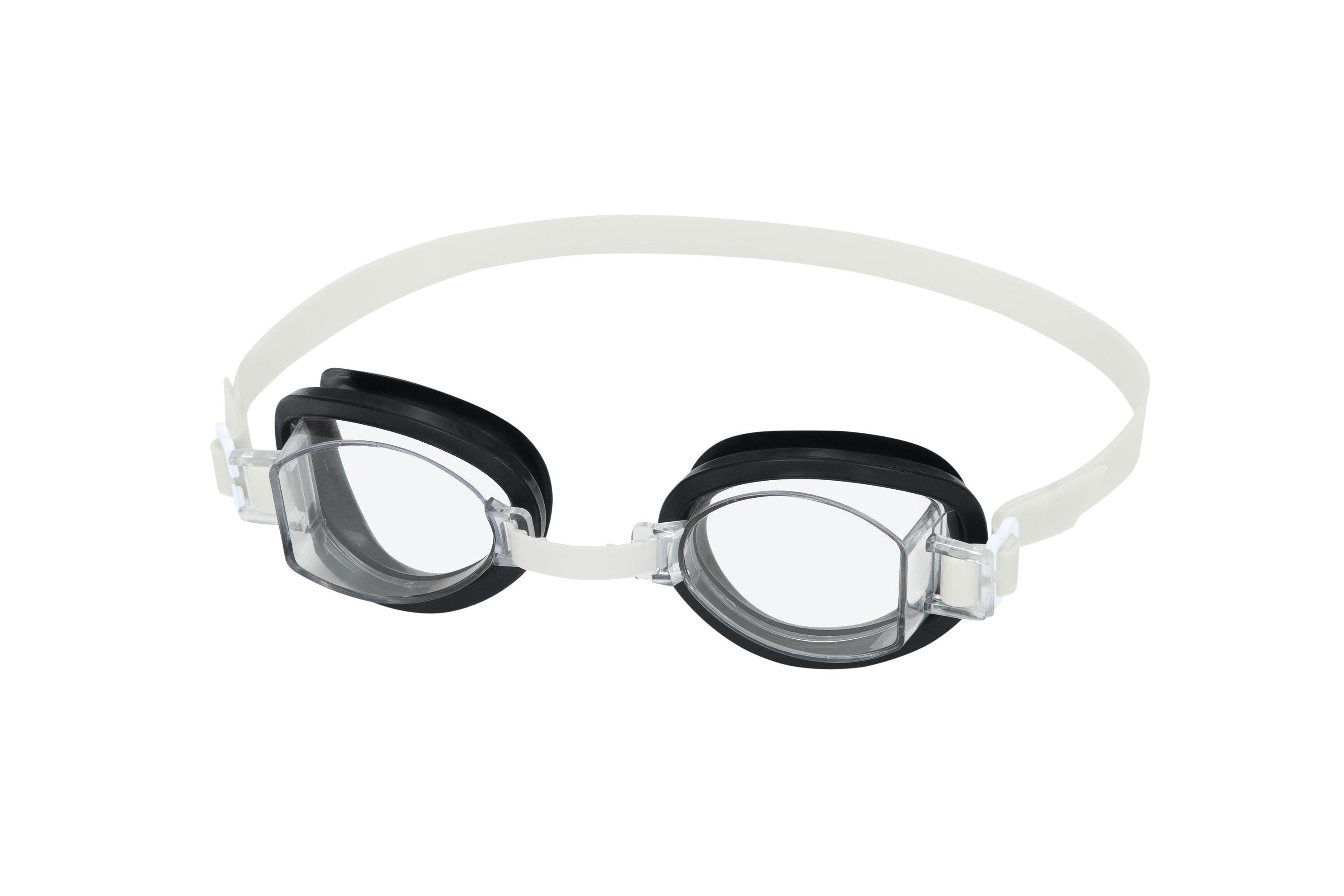 Bestway Schwimmbrille Aqua Burst Essential™ Schwimmbrille ab 14 Jahren, (Packung, 1-St., Verstellbares Silikon-Kopfband), 100% latexfrei