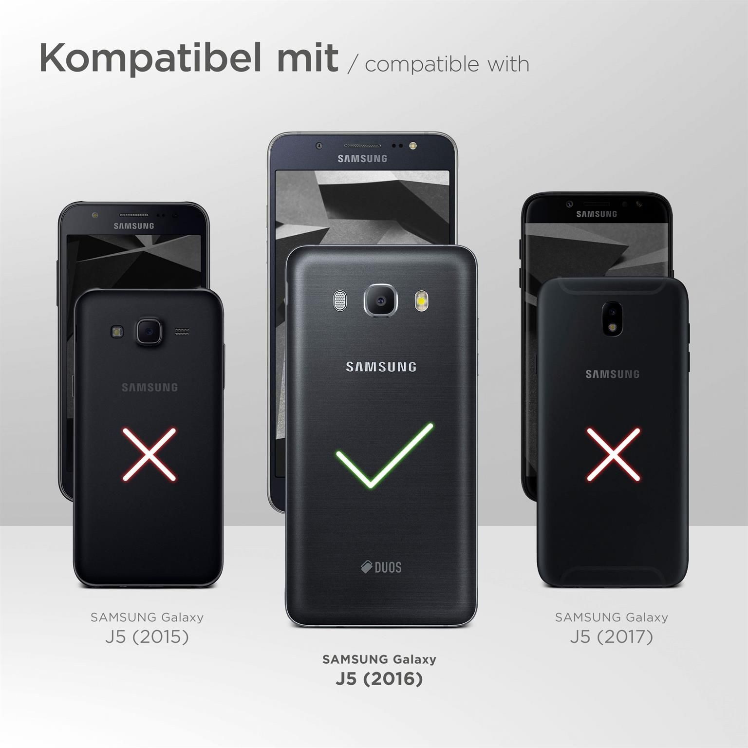 ONEFLOW Handyhülle für Samsung Galaxy J5 (2016) Wasserdichte Tasche BeachBag Schwarz 5,2 Zoll, Hülle mit Touch Kamera Fenster IPX8 Unterwasser-Tasche zum Schwimmen