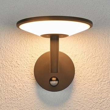 Lucande LED Außen-Wandleuchte Fenia, LED-Leuchtmittel fest verbaut, warmweiß, Modern, Aluminium, Kunststoff, anthrazit, opal, inkl. Leuchtmittel,mit