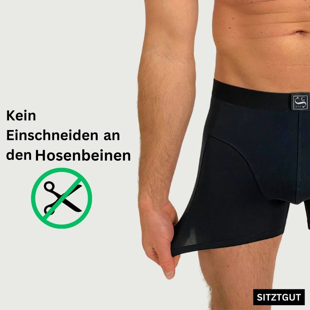 Sitztgut Boxershorts aus Baumwolle – Super Weich, Kratzfrei, Trocknergeeignet, Top Passform (Set, 10-St) Super Sitz dank 7-teiliger Schnitt statt 3-teilig, gekämmte Baumwolle