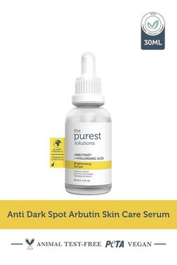 The Purest Solutions Gesichtsserum 2% Arbutin Aufhellungs-Serum, UV-Schutz, Alpha-Arbutin, Vegan, 30ml