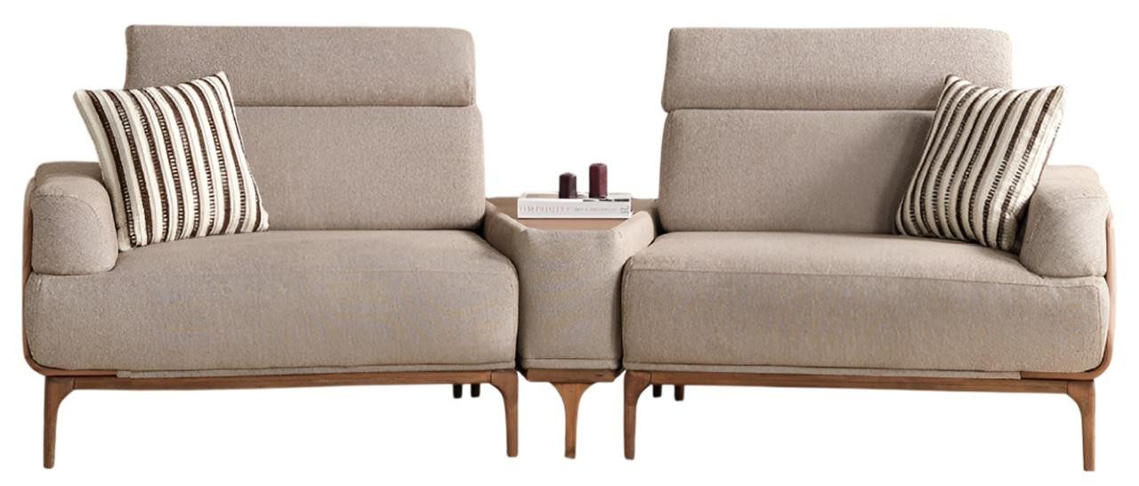 JVmoebel 2-Sitzer Beige Polstercouch mit elegantem Design für das Wohnzimmer, 1 Teile