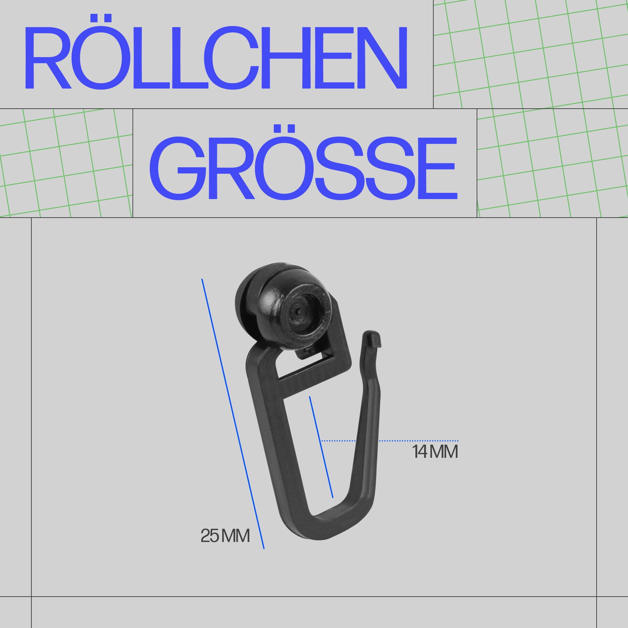 Bestlivings Gardinenröllchen Rollendurchmesser Ø8mm, Gardinenschienen mit Innenlauf, (50-St), für Innenlauf 4–6mm (Weiß) für Kräuselband, Faltenband, Universalb – Bild 3 von 5