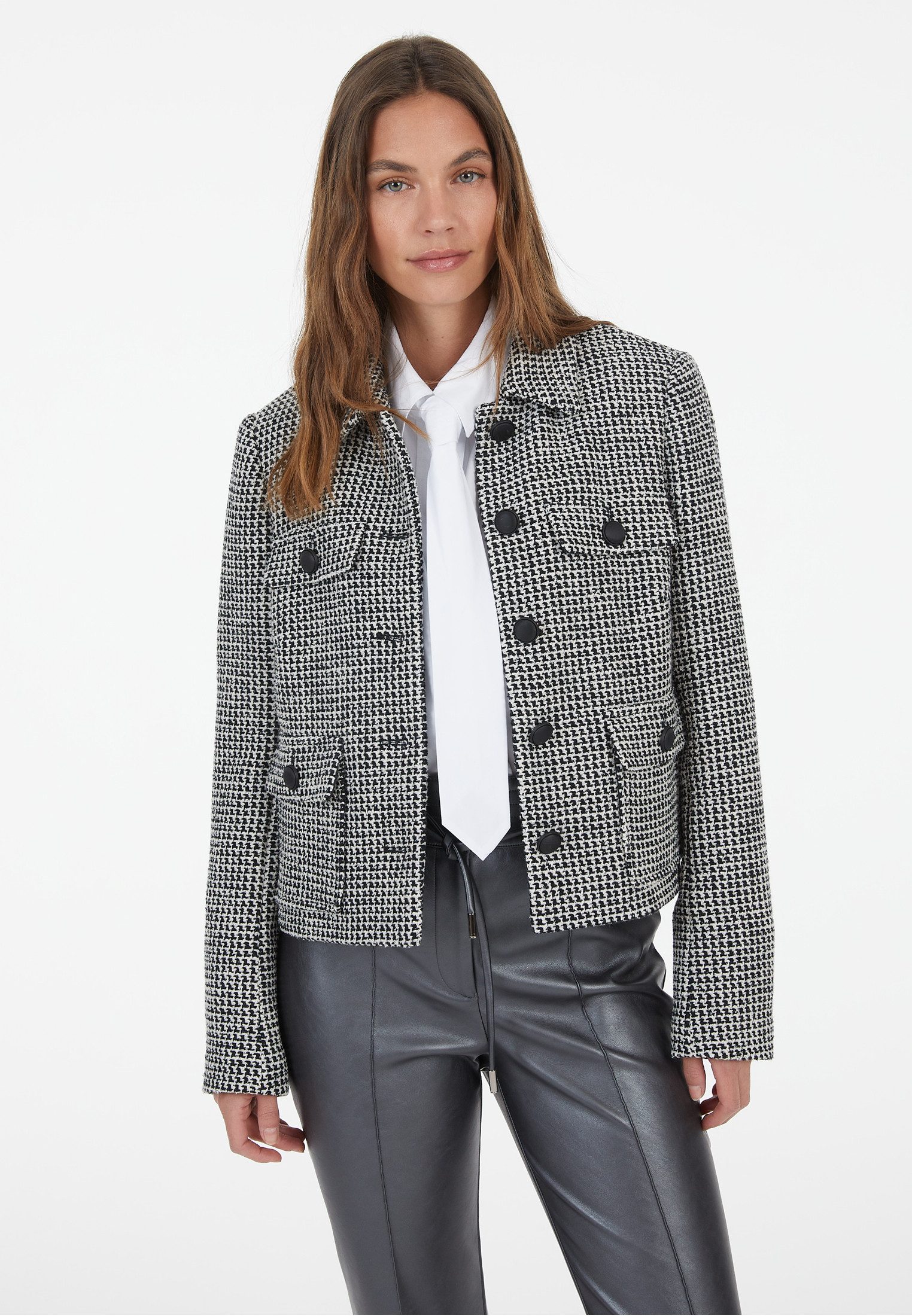 MARC AUREL Kurzjacke mit grafischem Jacquard