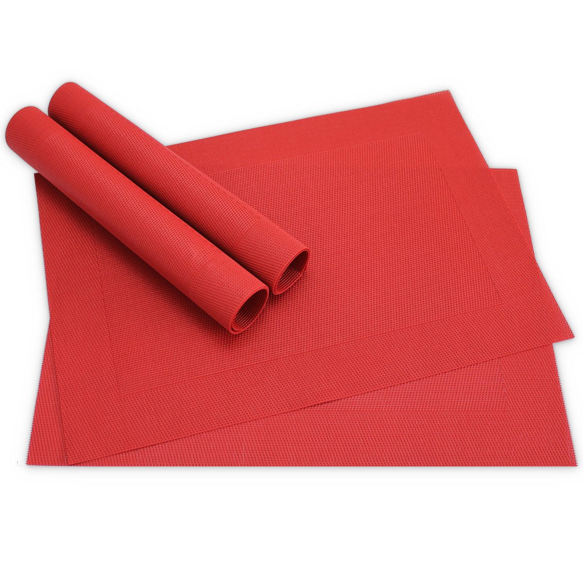 matches21 HOME & HOBBY Platzset Tischsets BORDA 4er Set Rot als Tischuntersetzer, (4-St), Abwaschbare Platzsets als Tischunterlagen für Ess-Tisch Tisch-Deko