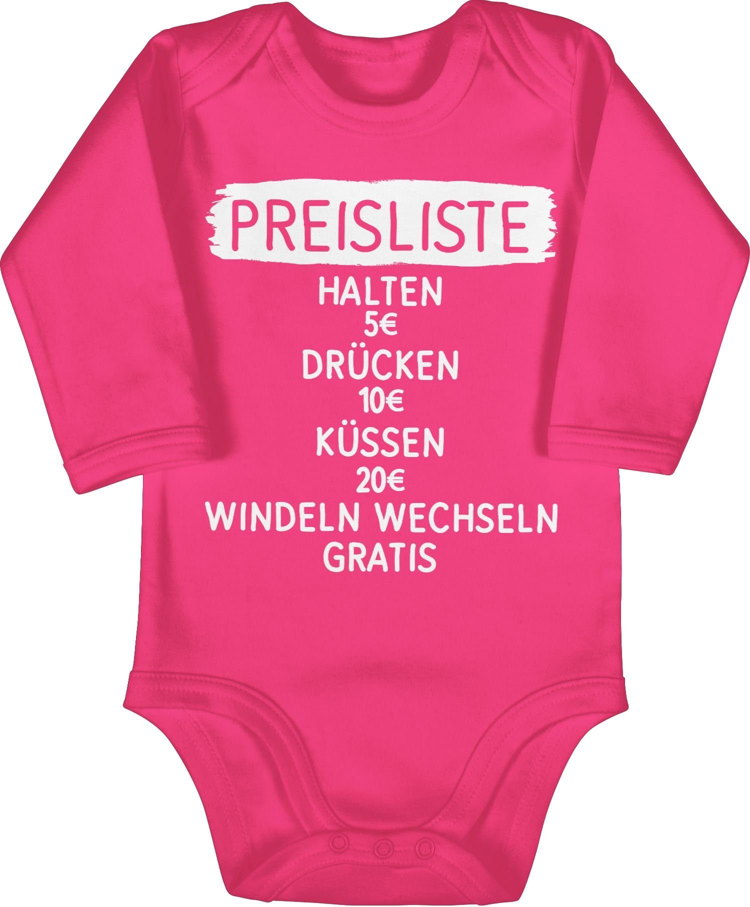 Shirtracer Shirtbody »Preisliste simpel weiß Statement Sprüche Baby