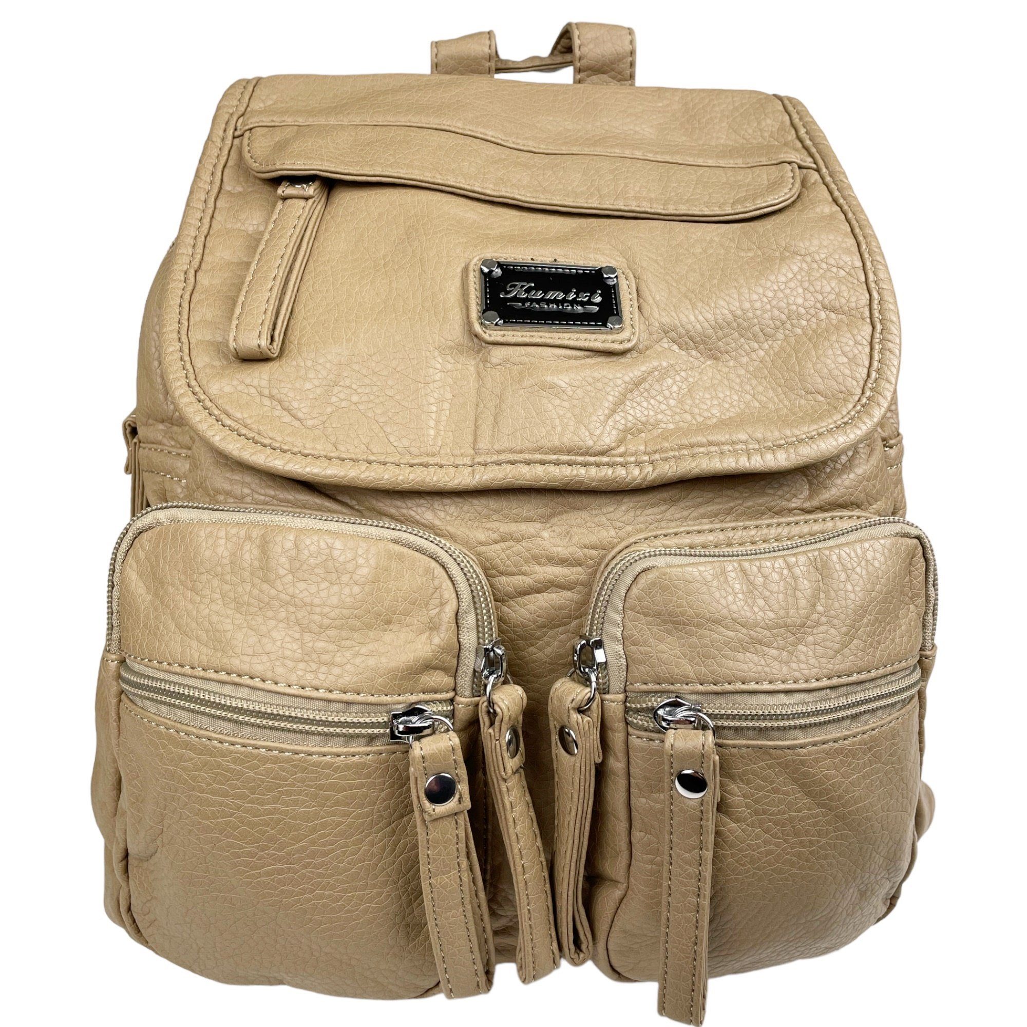 Taschen4life Cityrucksack lässiger Damen Rucksack von Kumixi 160432, weiches Leder Imitat, viele Fächer