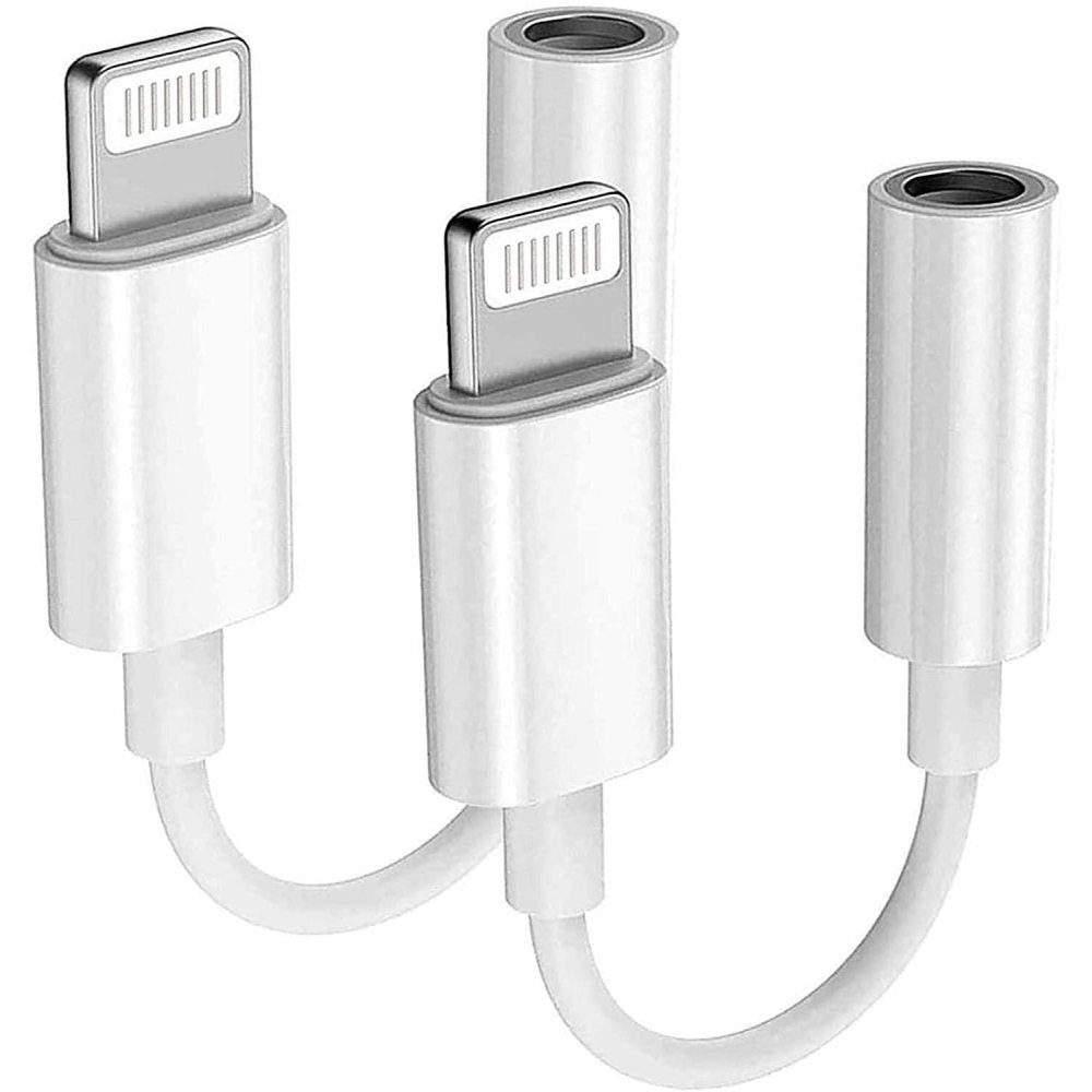 Apple MFi Zertifiziert 2 Pack Apple iPhone Adapter Lightning auf 3,5 mm Kopfhöreradapter Dongle AUX Audio Jack Connector Konverter Kompatibel mit iPhone 13/13Pro/13 Pro Max/12/12mini/11/10/XR/X/7/8