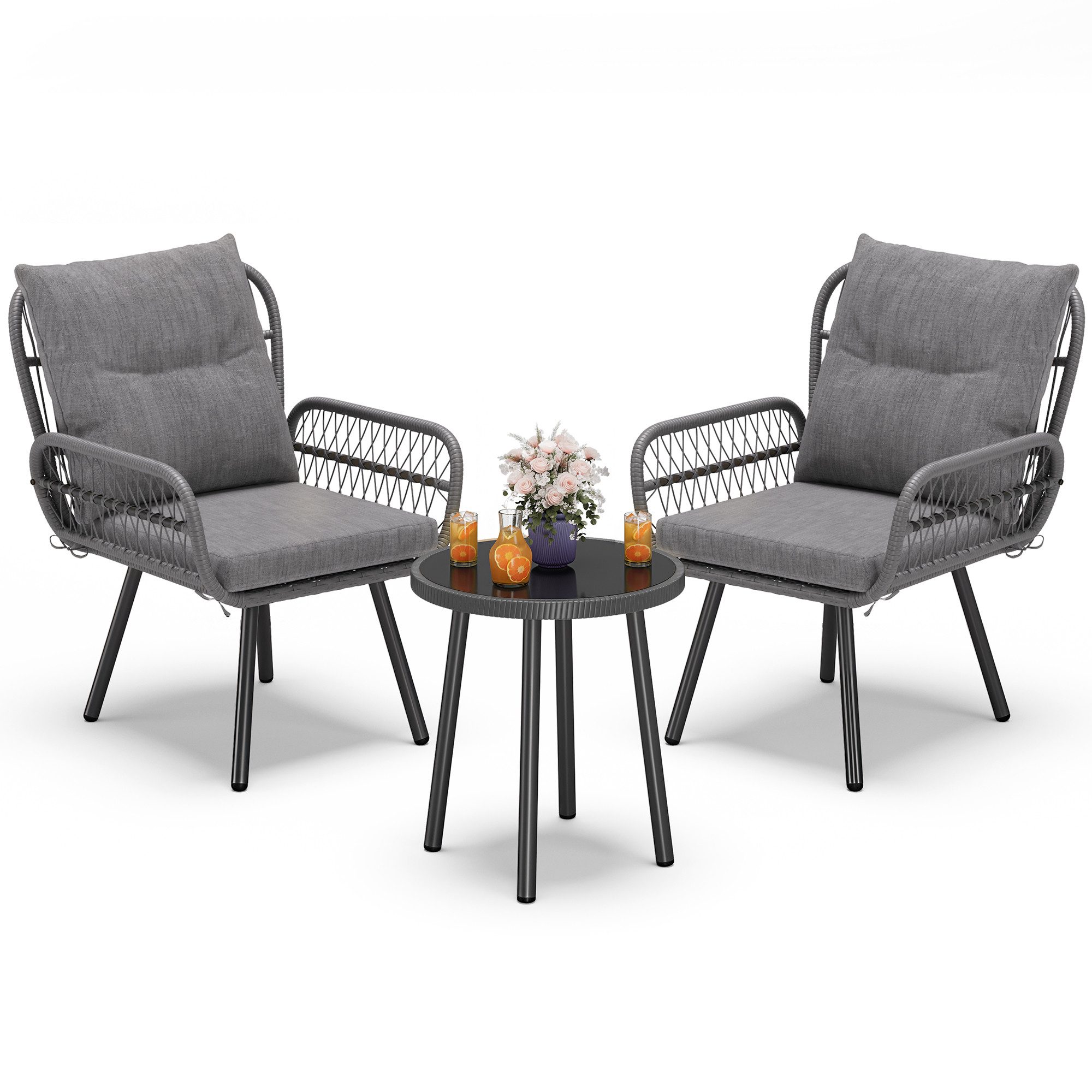 Bealife Balkonset Gartenlounge-Set, (3-tlg), 1 Tisch und 2 Stühle günstig online kaufen