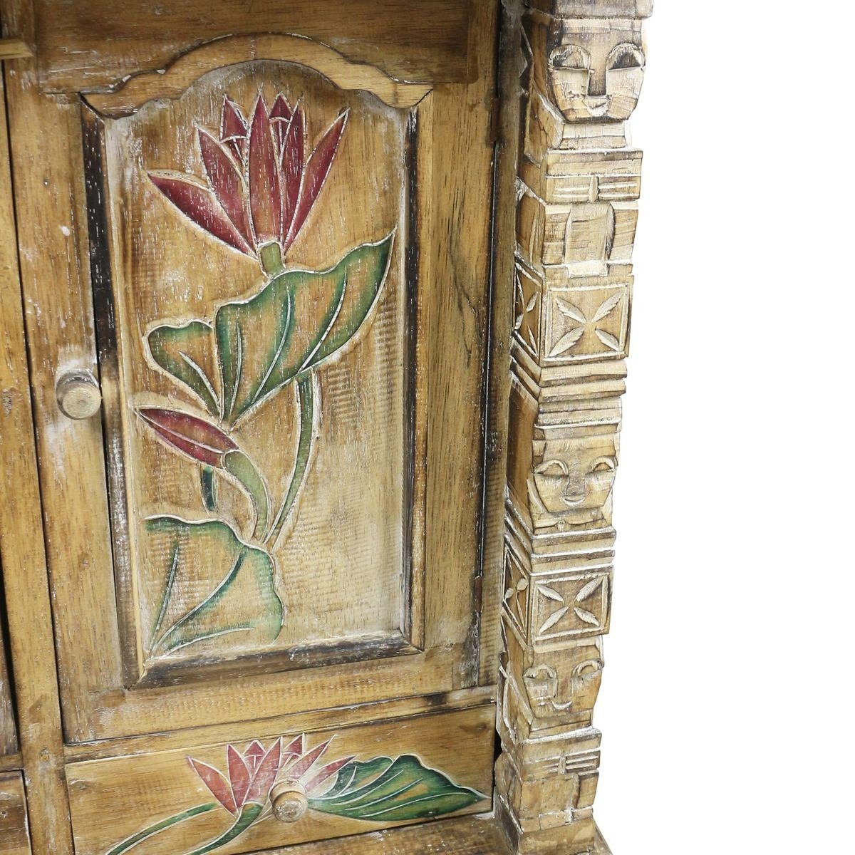 Oriental Galerie Mehrzweckschrank Schrank 80 x 80cm Lotus Na80 (1-St)