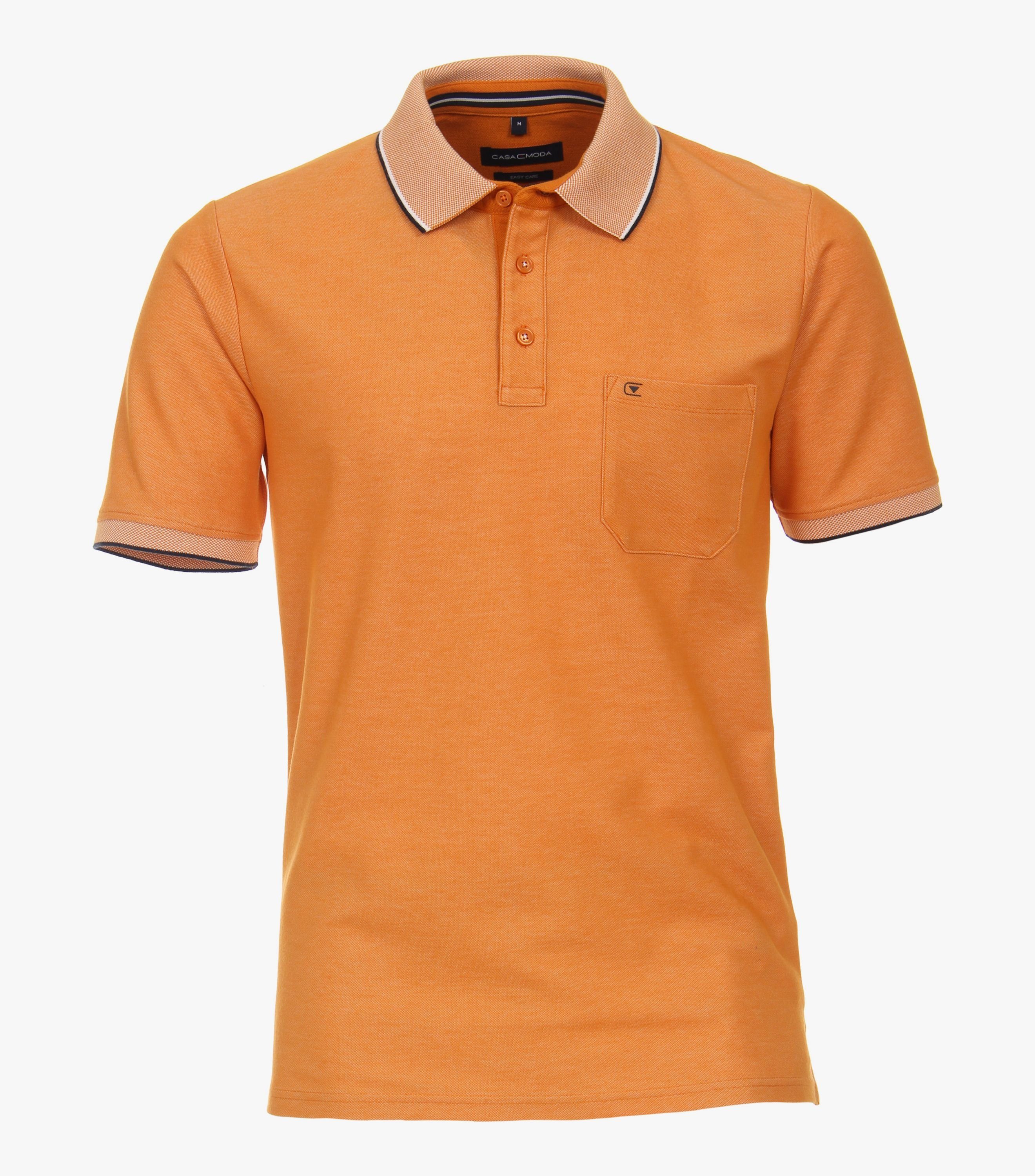 CASAMODA Poloshirt 923877300 Stretchanteil, Normale Hochwertiger Orange Baumwollmix Passform mit 466