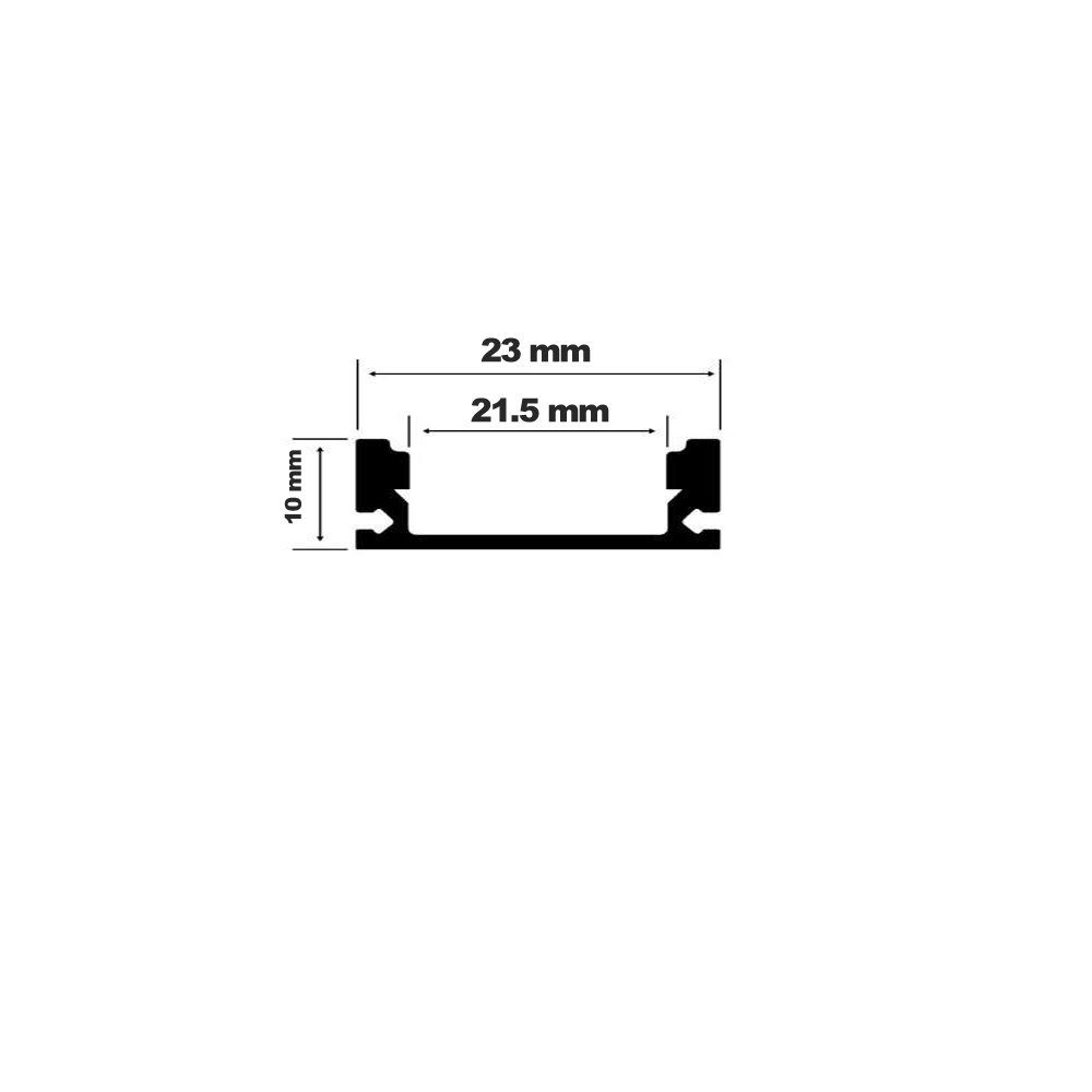 ENERGMiX LED-Stripe-Profil 2m Schwarze LED Schwarzer Aluprofil N-S Kanalsystem, Schiene Alu Kanal Profil Profil LED-Streifen Abdeckung mit für