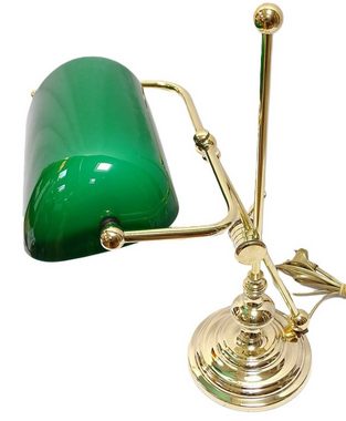 Linoows Tischleuchte Bankerlampe, schwere Art Deco Schreibtischlampe, ohne Leuchtmittel, abhängig vom Leuchtmittel, Schreibtisch Leuchte aus Messing