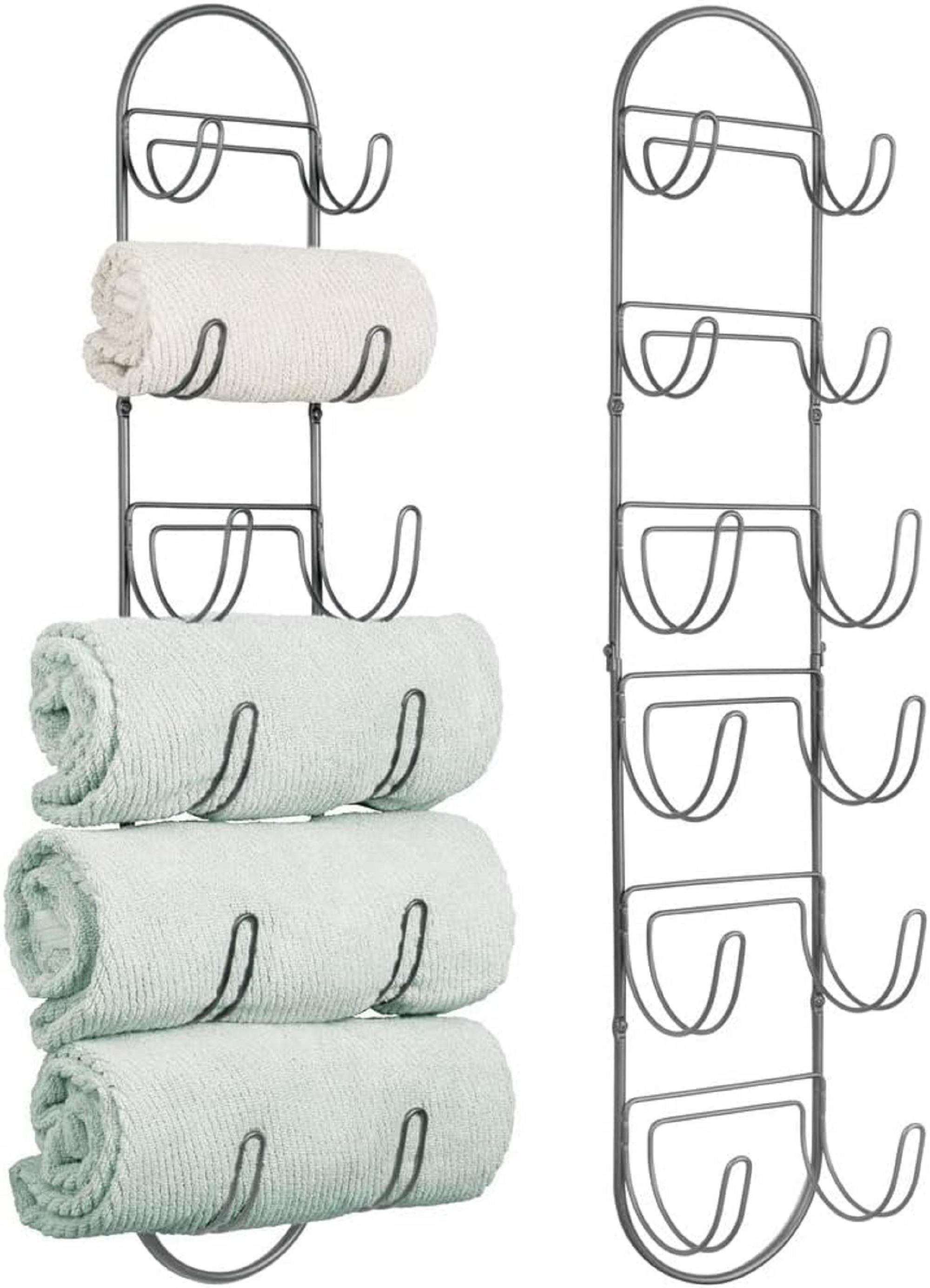 mDesign Badaccessoire-Set mDesign Handtuchhalter Handtuchablage Badzubehör 2er Set Metall Dunk