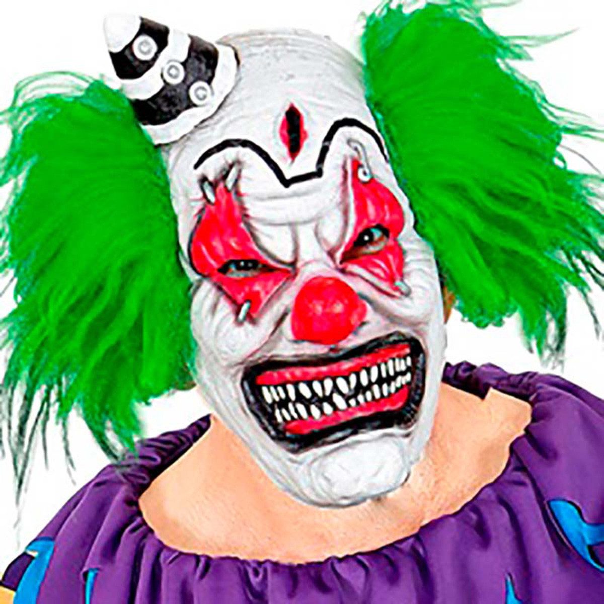 Verkleidungsmaske Maske Killer Clown mit Hut