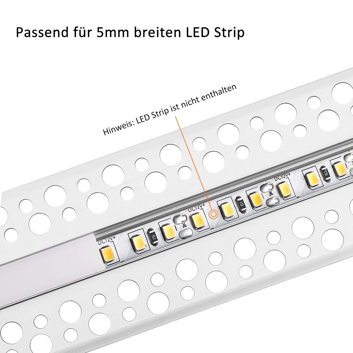 WILGOON LED-Stripe-Profil 2x LED Aluminium Profil 1 Meter Profile Alu Schiene Leiste Leuchte, für Streifen Beleuchtung Kanal Aluprofil Profile