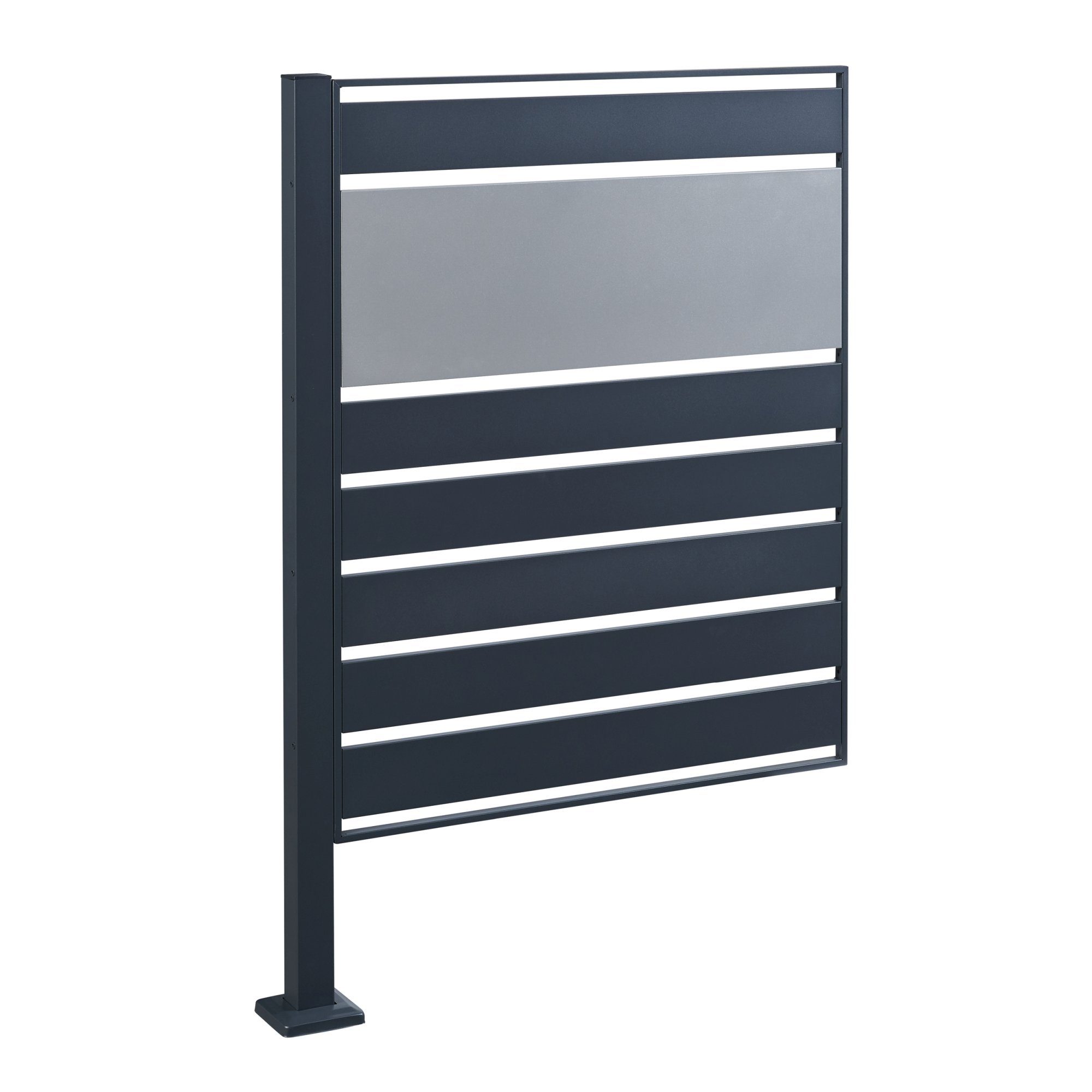 en.casa Mülltonnenbox, »Uusikaupunki« Stahl 120x83x11 cm Anthrazit/Silberfarben