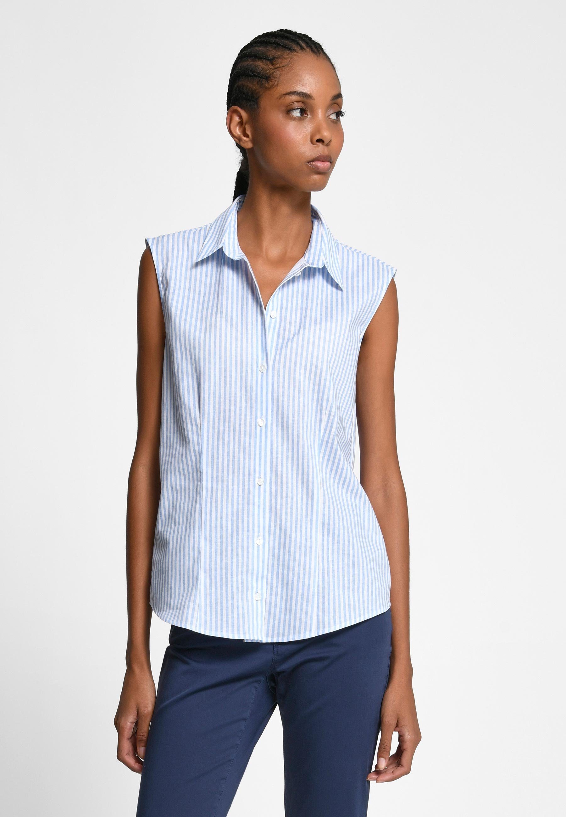 Peter Hahn Klassische Bluse mit Cotton hellblau Design modernem