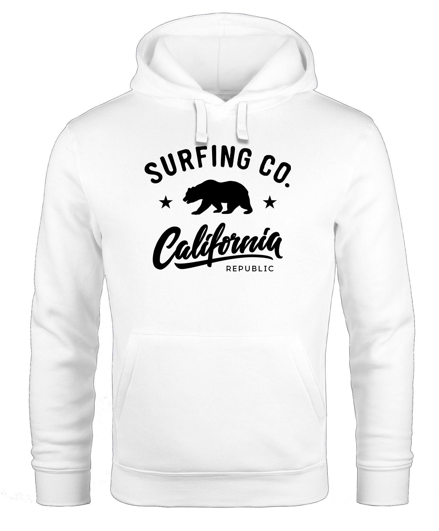 Neverless Hoodie Hoodie Herren California Republic Bear Bär Sommer Surfing  Kapuzen-Pullover Männer Neverless®