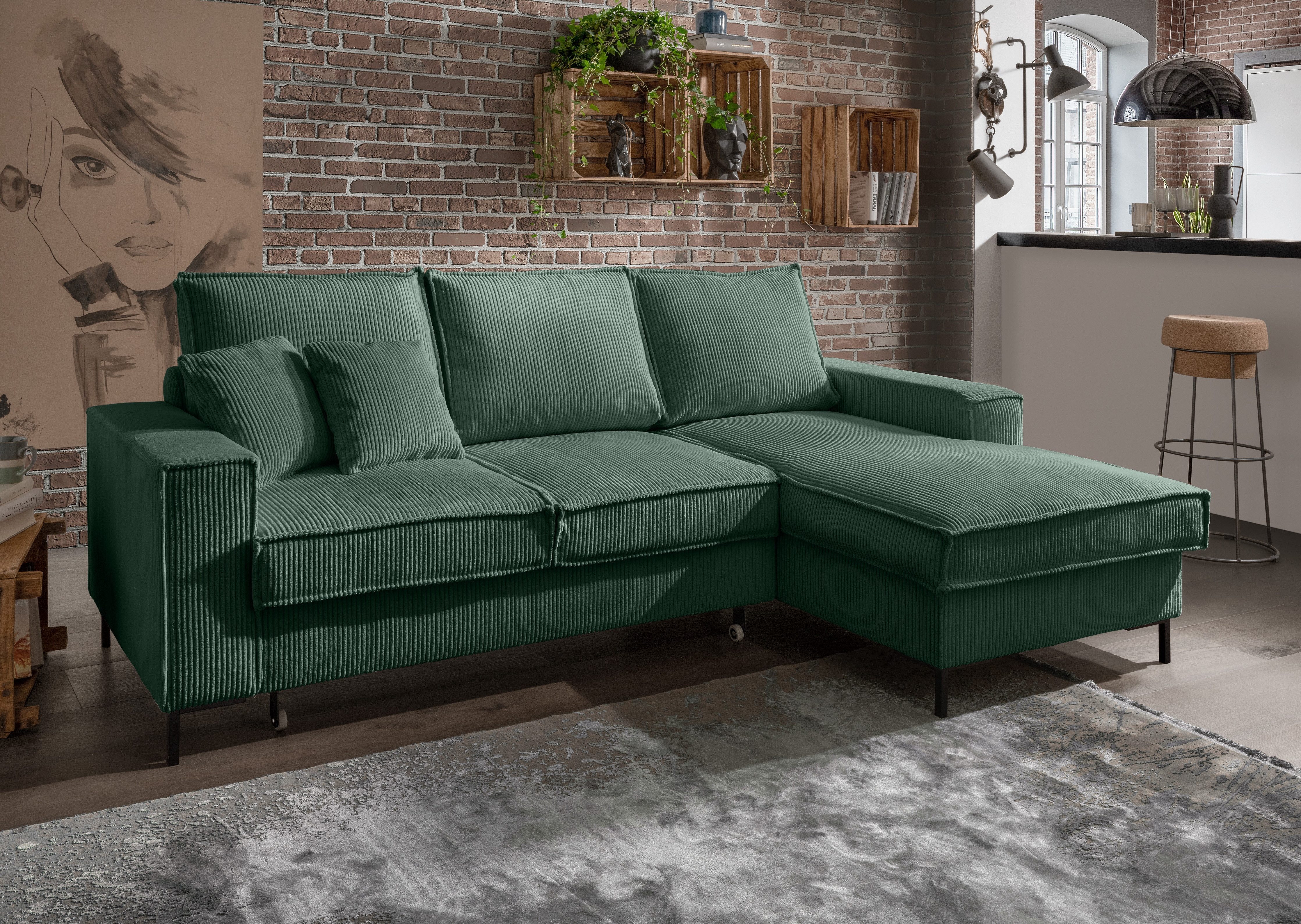luma-home Ecksofa 17221, mit Bettfunktion und günstig online kaufen