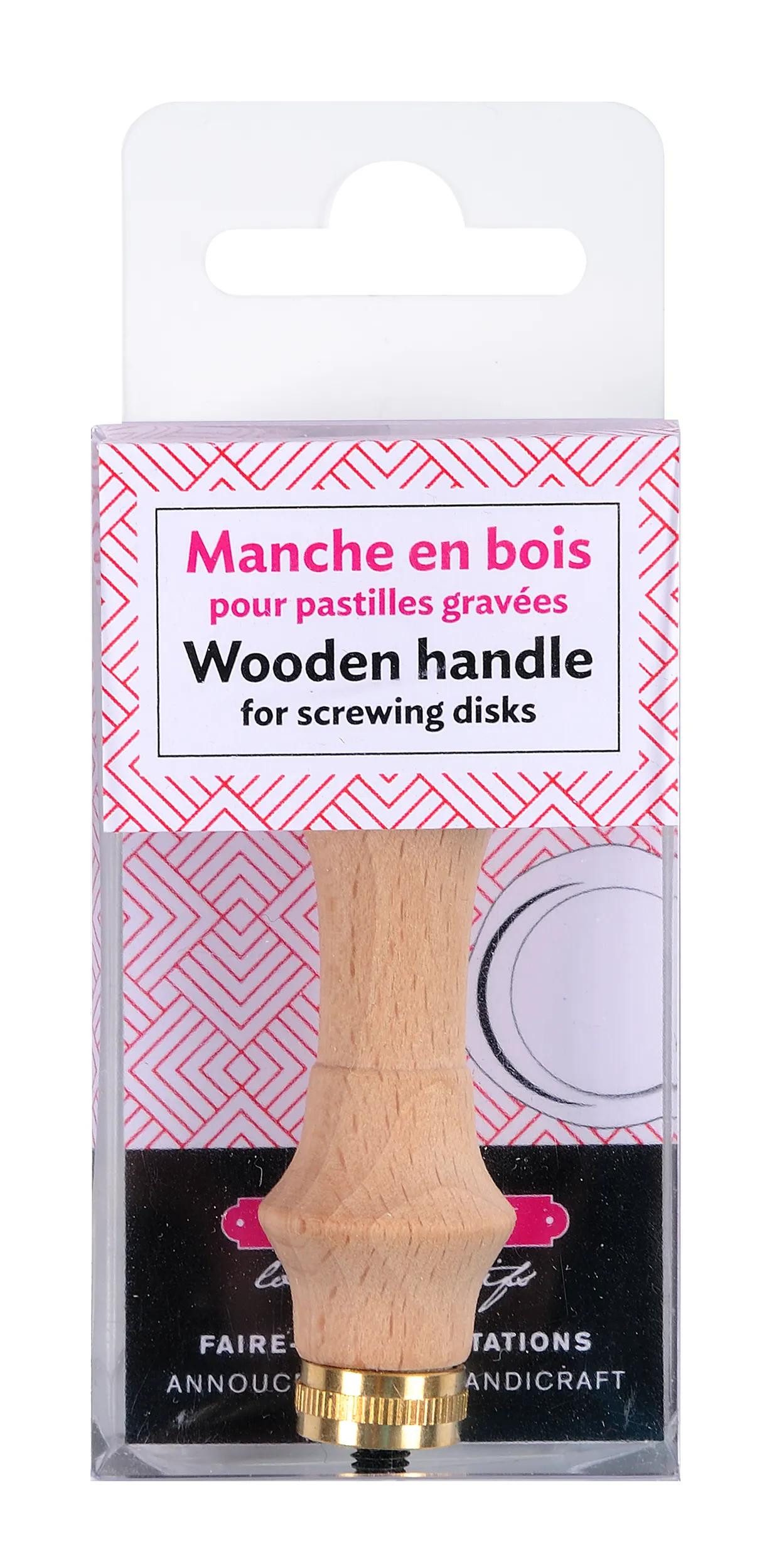 Herbin Stempel 3x Holzgriff für Siegelplatten, Naturholz - Naturfarben 40601T, ENCRES