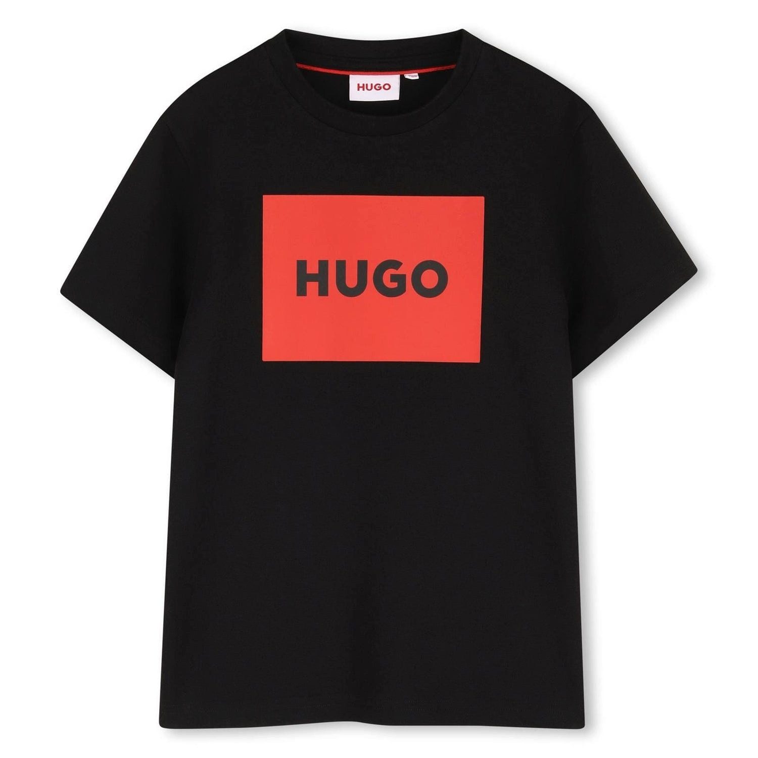 HUGO T-Shirt HUGO Kinder T-Shirt schwarz mit Hugo Logo Druck