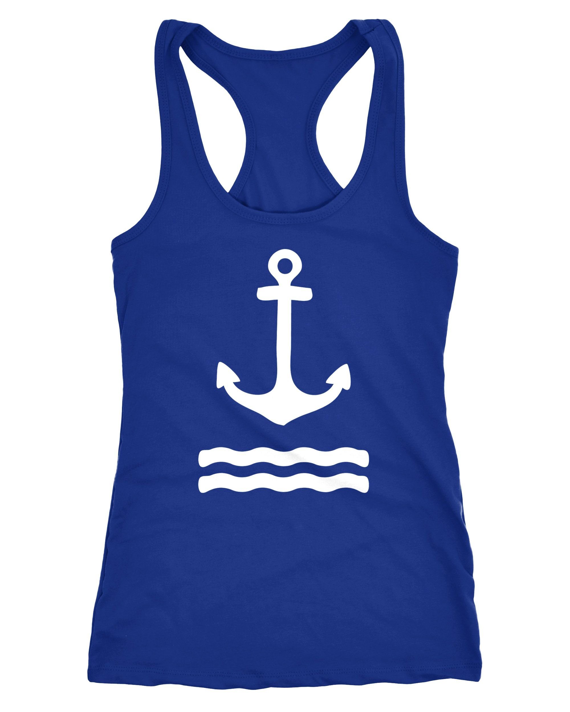Tanktop Damen Tank-Top Shirt Anker Wasserwelle Racerback Neverless®