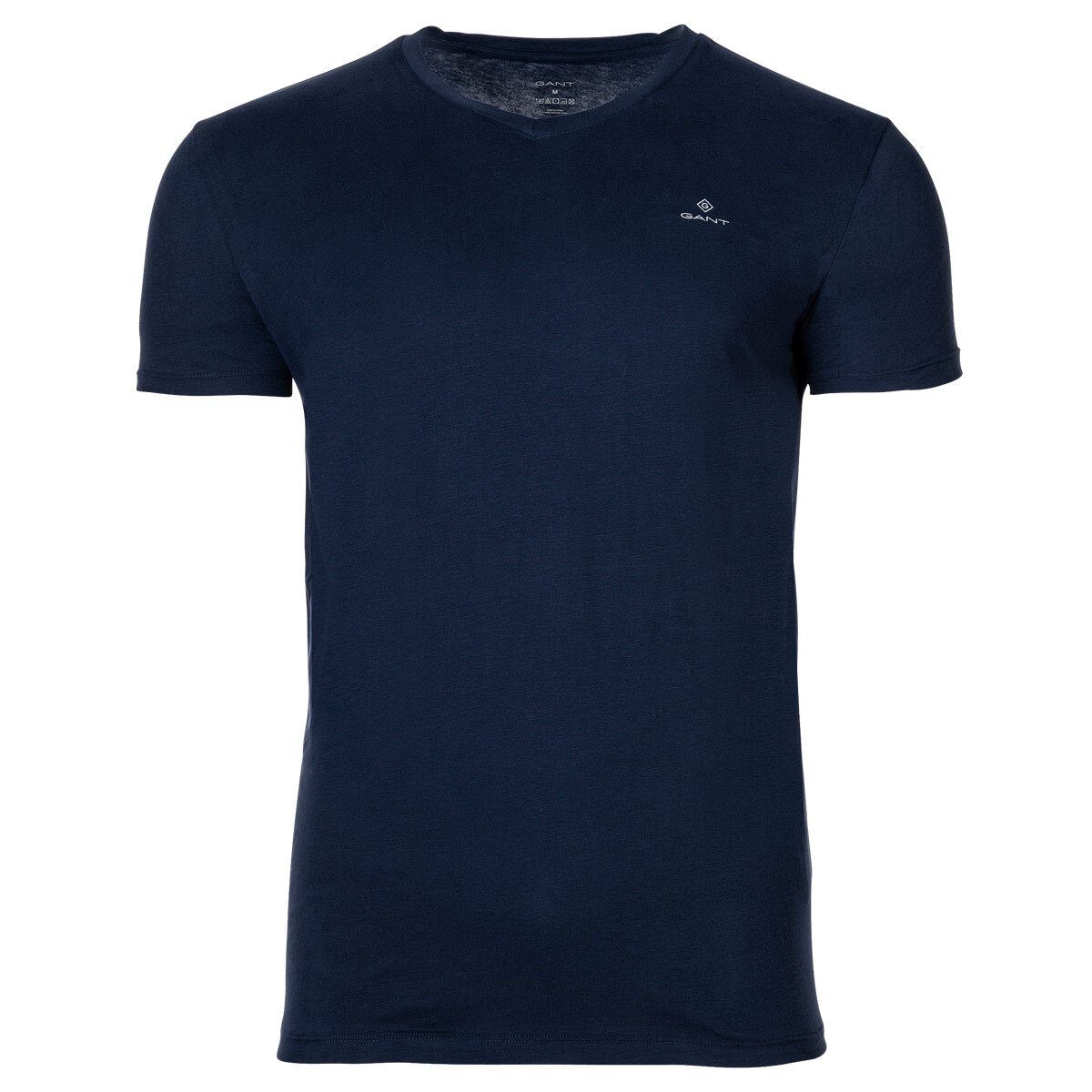 Pack 2er T-Shirt, Marine/Weiß Gant - Herren V-Ausschnitt, T-Shirt V-Neck