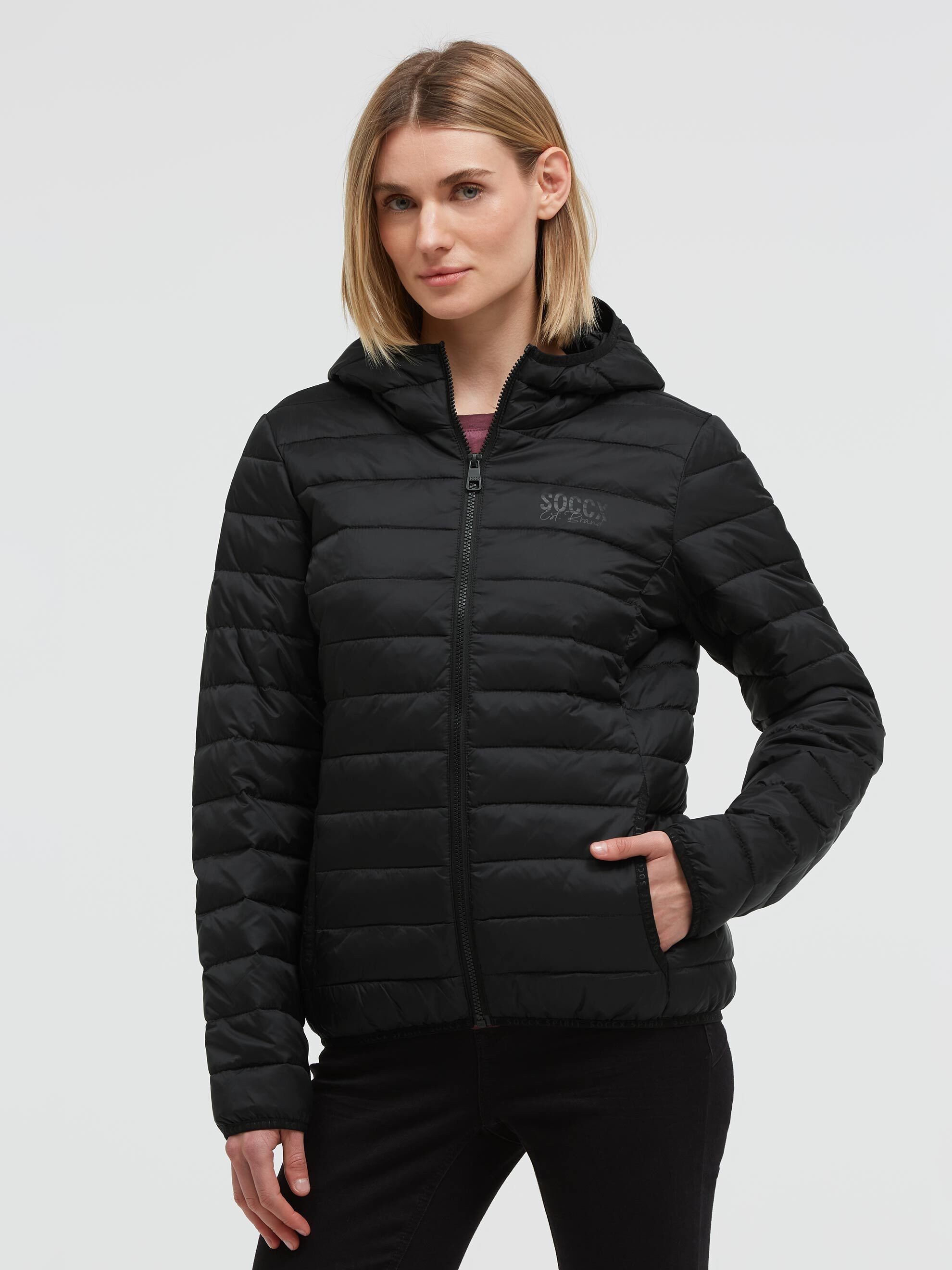 SOCCX Outdoorjacke mit elastischem Saumabschluss