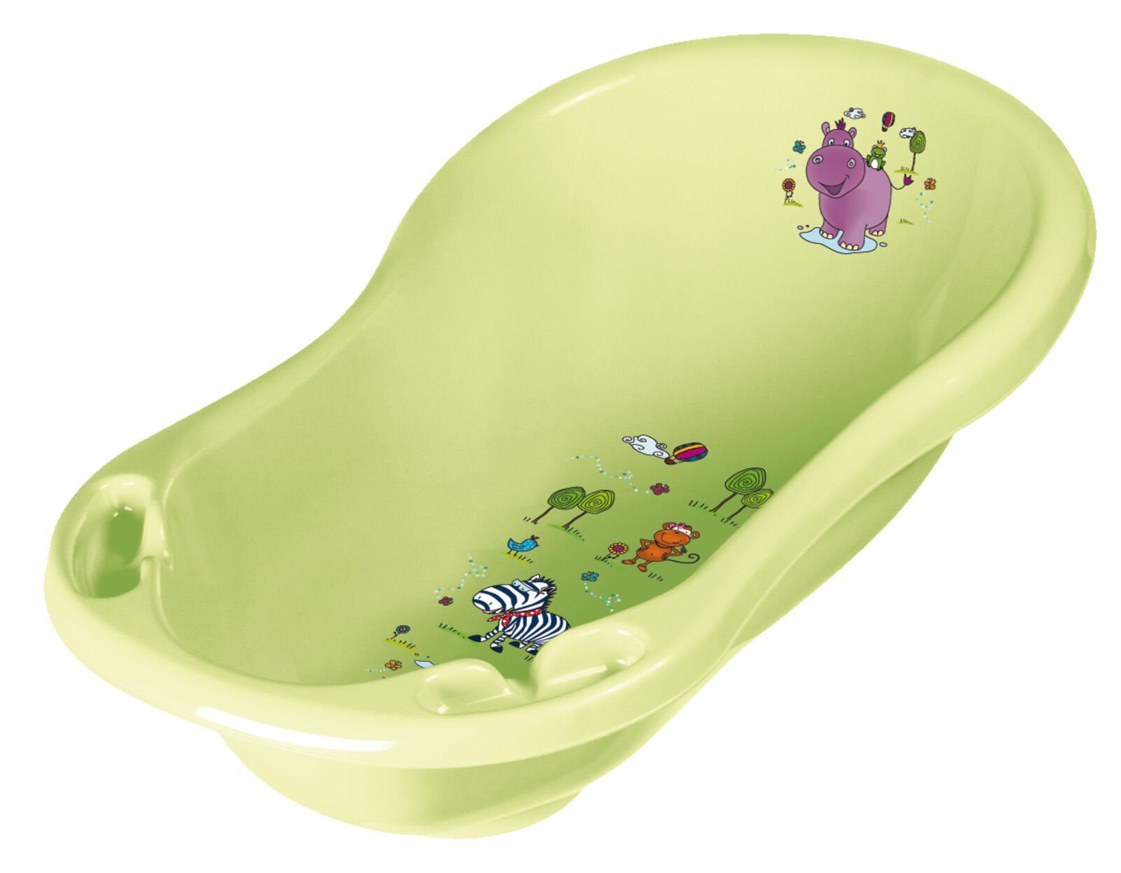 KiNDERWELT Babybadewanne Babybadewanne 84 cm Hippo grün Babywanne
