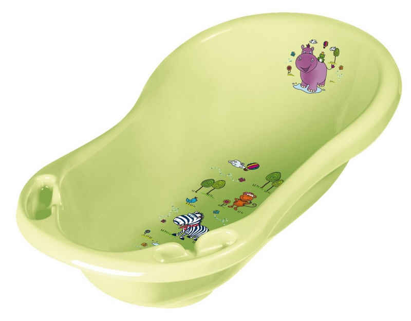 KiNDERWELT Babybadewanne Babybadewanne 84 cm Hippo grün Babywanne